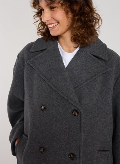 Oversized long woolen peacoat GANNI Oversized long woolen peacoat GANNI