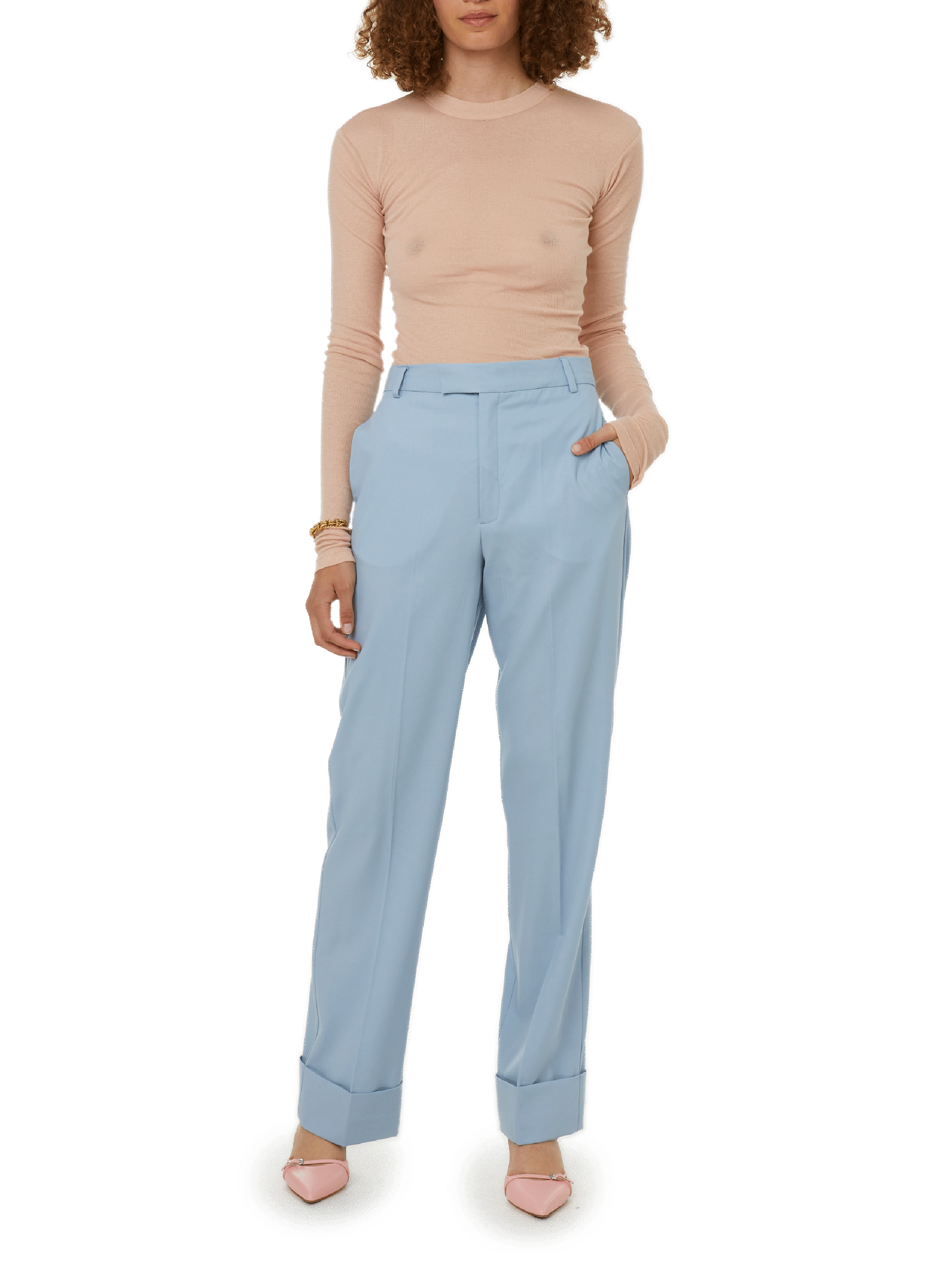 T-shirt à manches longues en coton BITE STUDIOS Rose