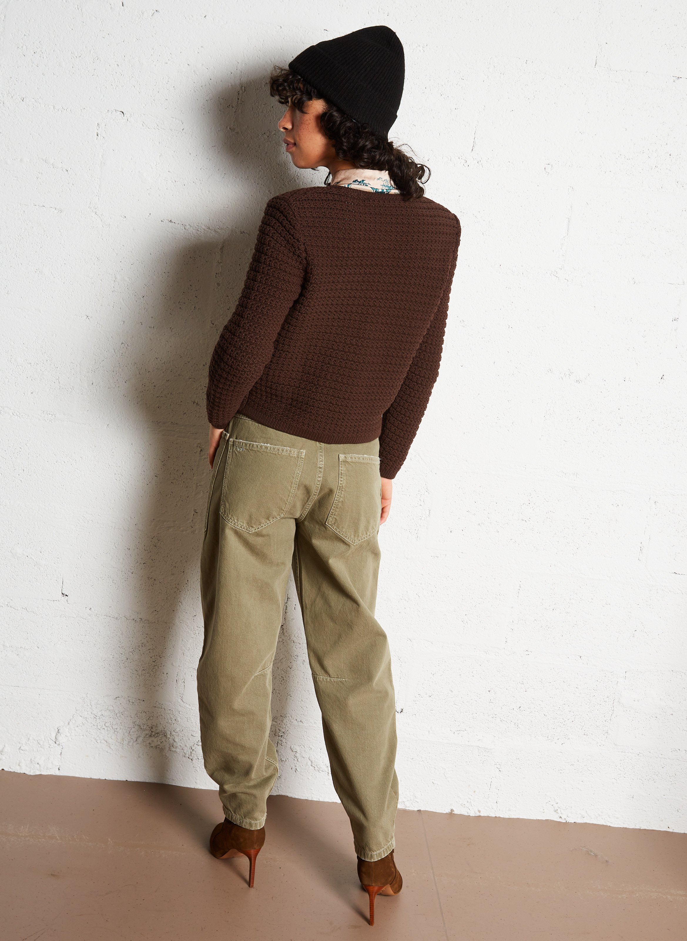 Gilet manches longues en coton mélangé gaspard BA&SH Marron