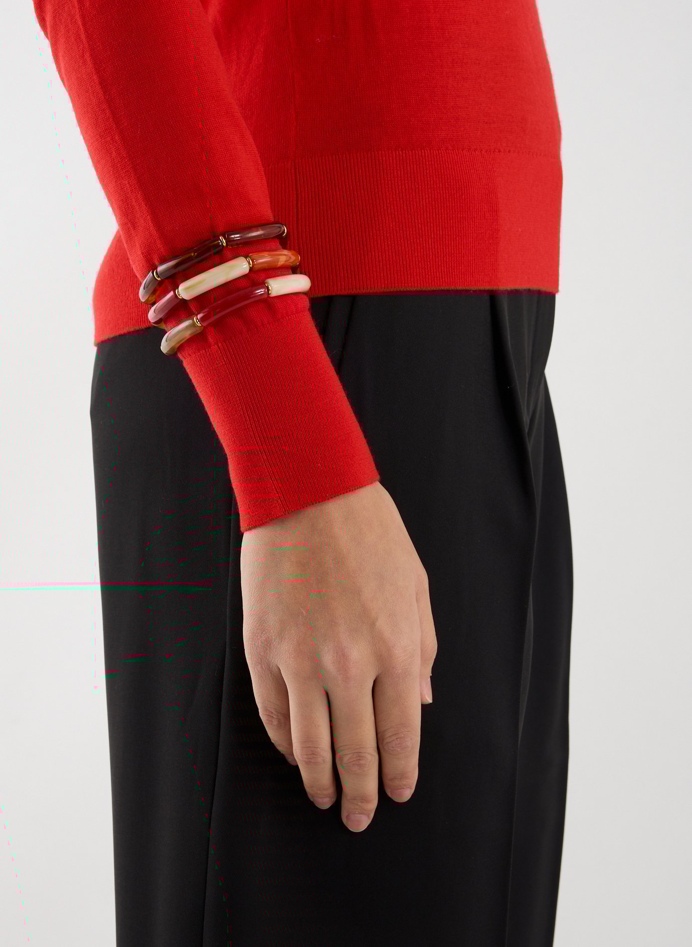 AU PRINTEMPS PARIS Set de bracelets en résine Rouge