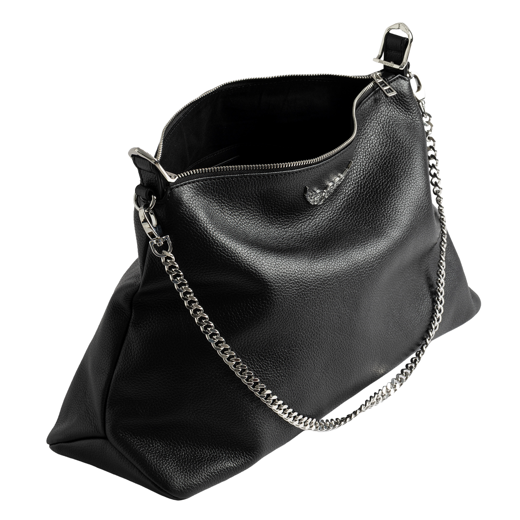 Sac porté épaule en cuir grainé jim ZADIG&VOLTAIRE Noir