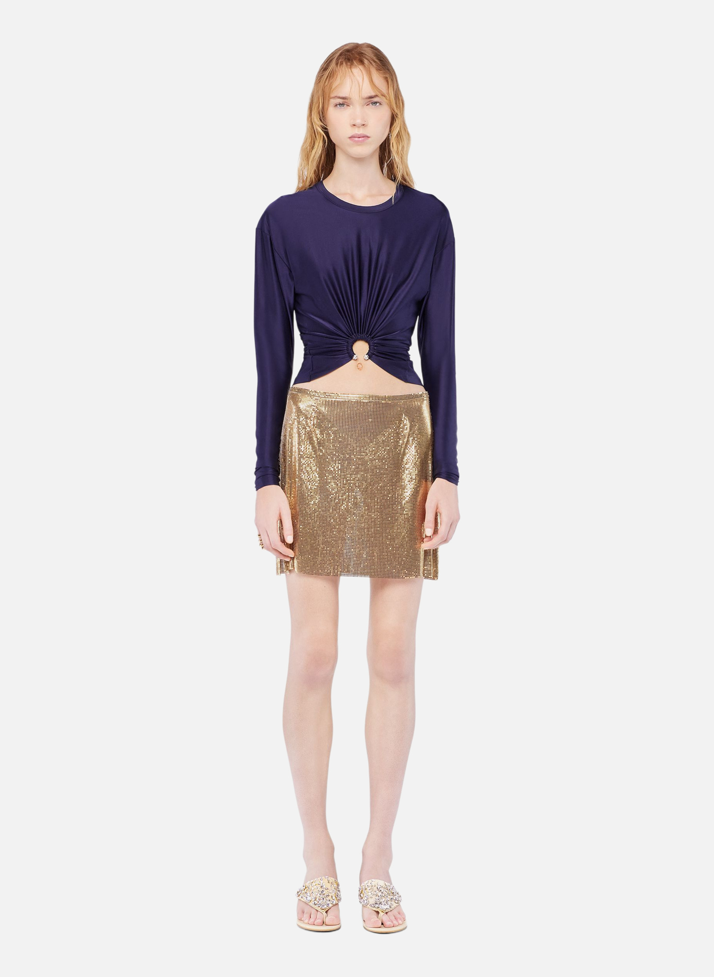 Crop top détail piercing RABANNE Bleu