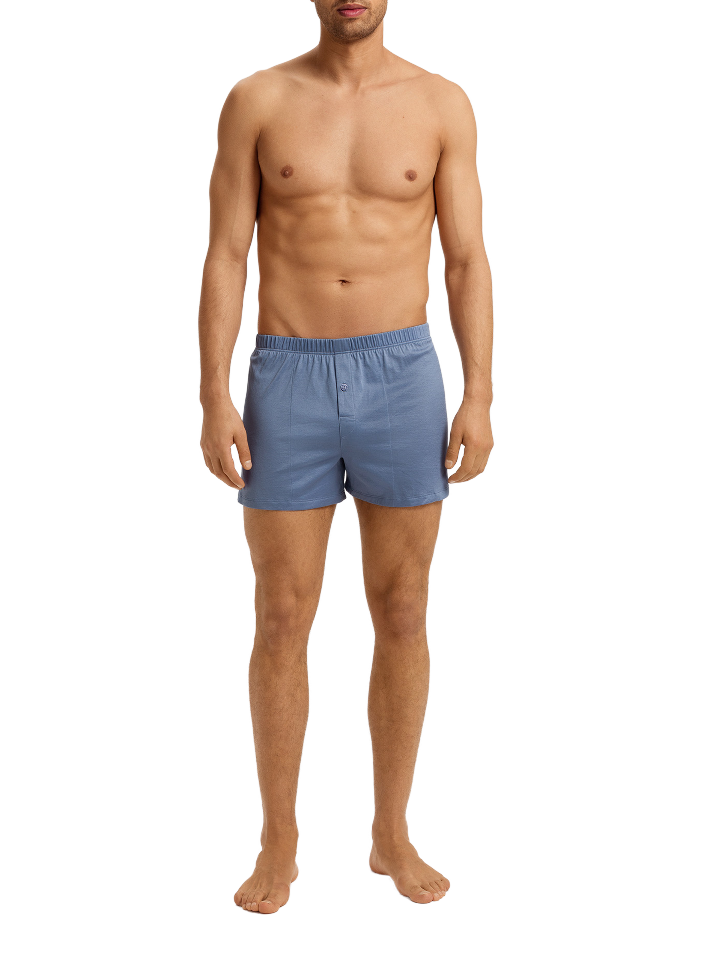 Cotton Boxer Shorts HANRO Blue
