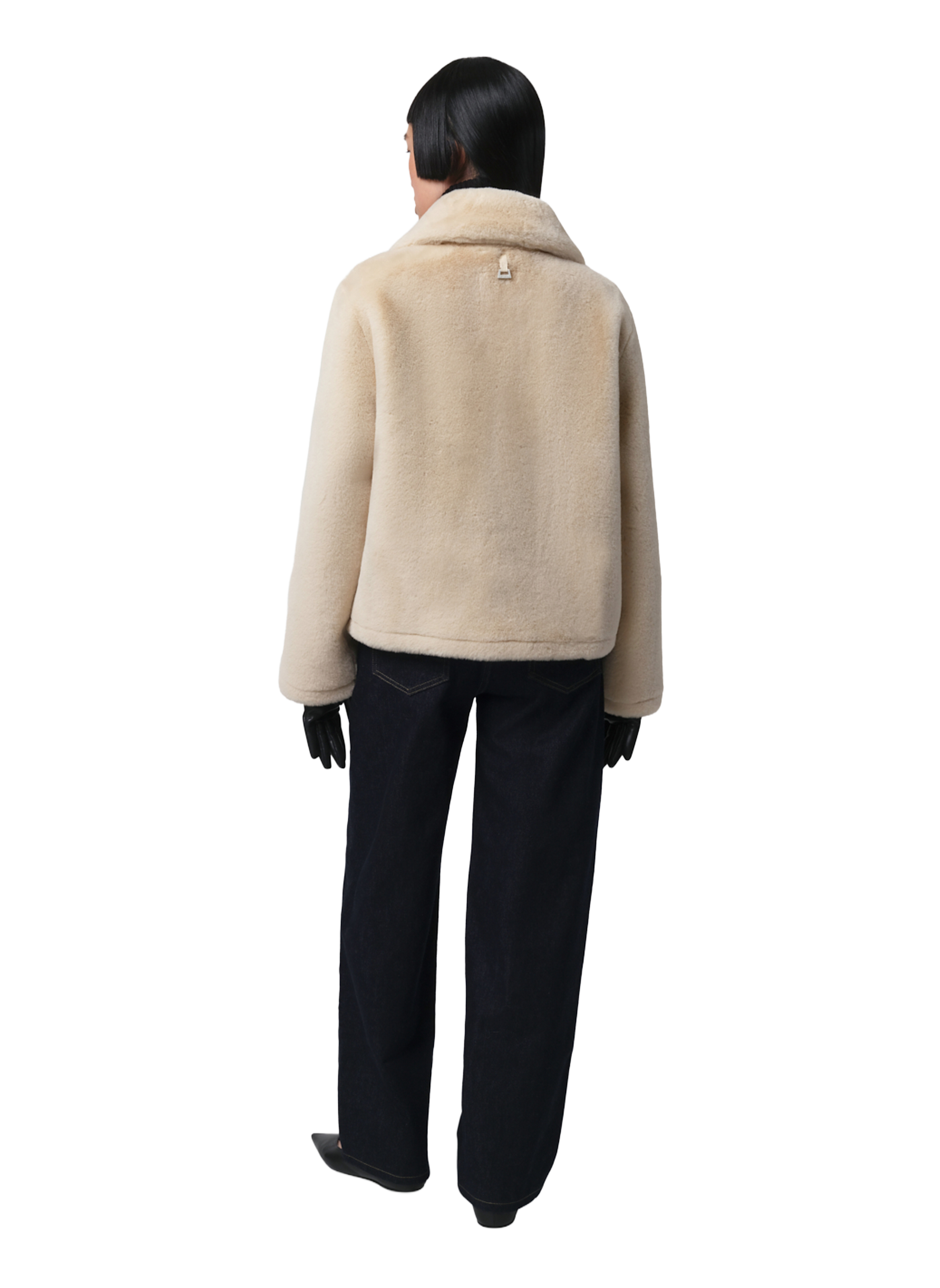 Coat with classic fur collar APPARIS White