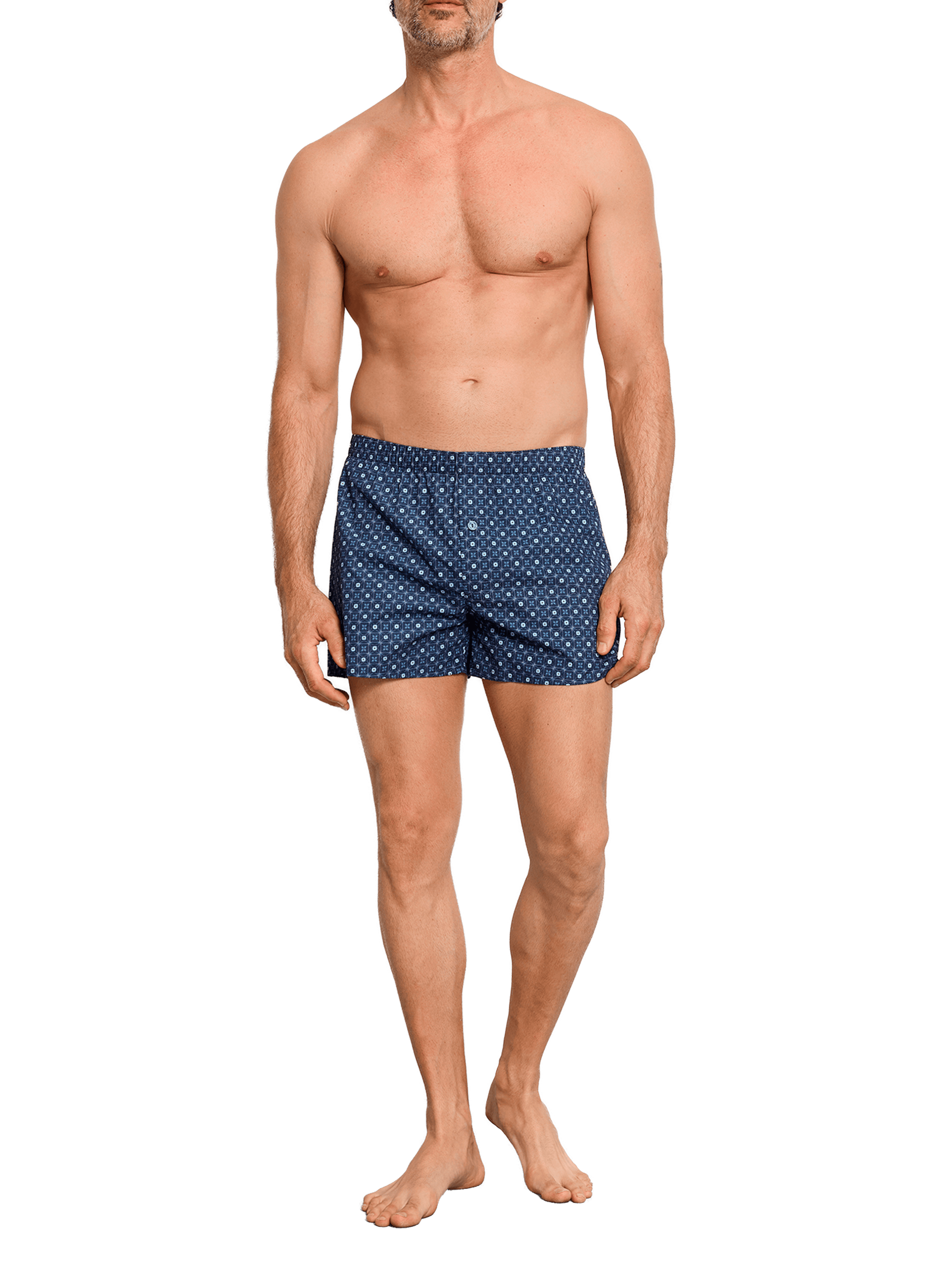 Boxer imprimé en coton HANRO Bleu