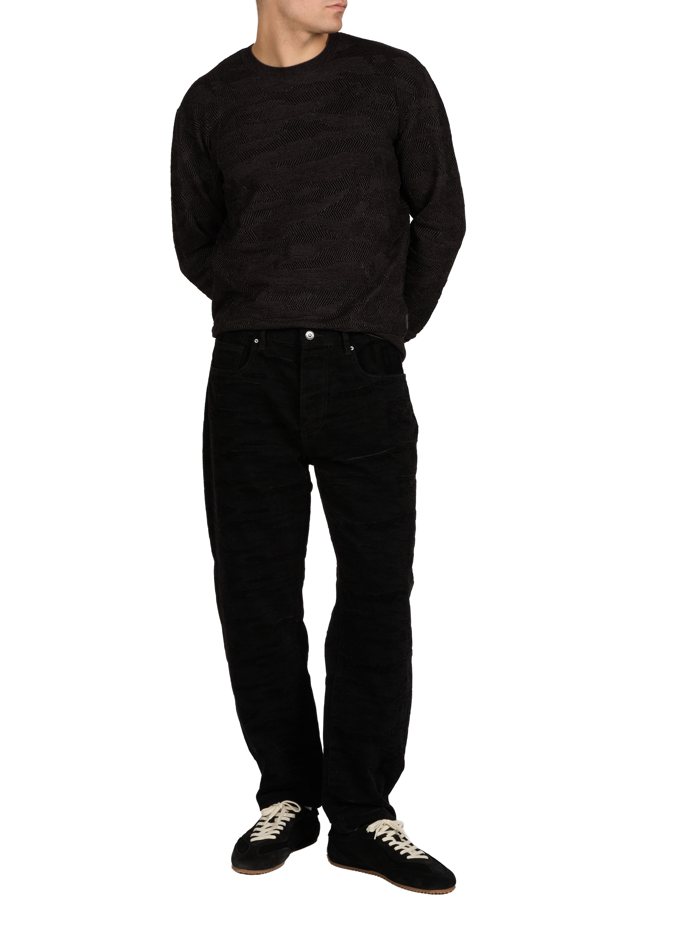 Jean velours en coton mélangé ARMANI EXCHANGE Noir