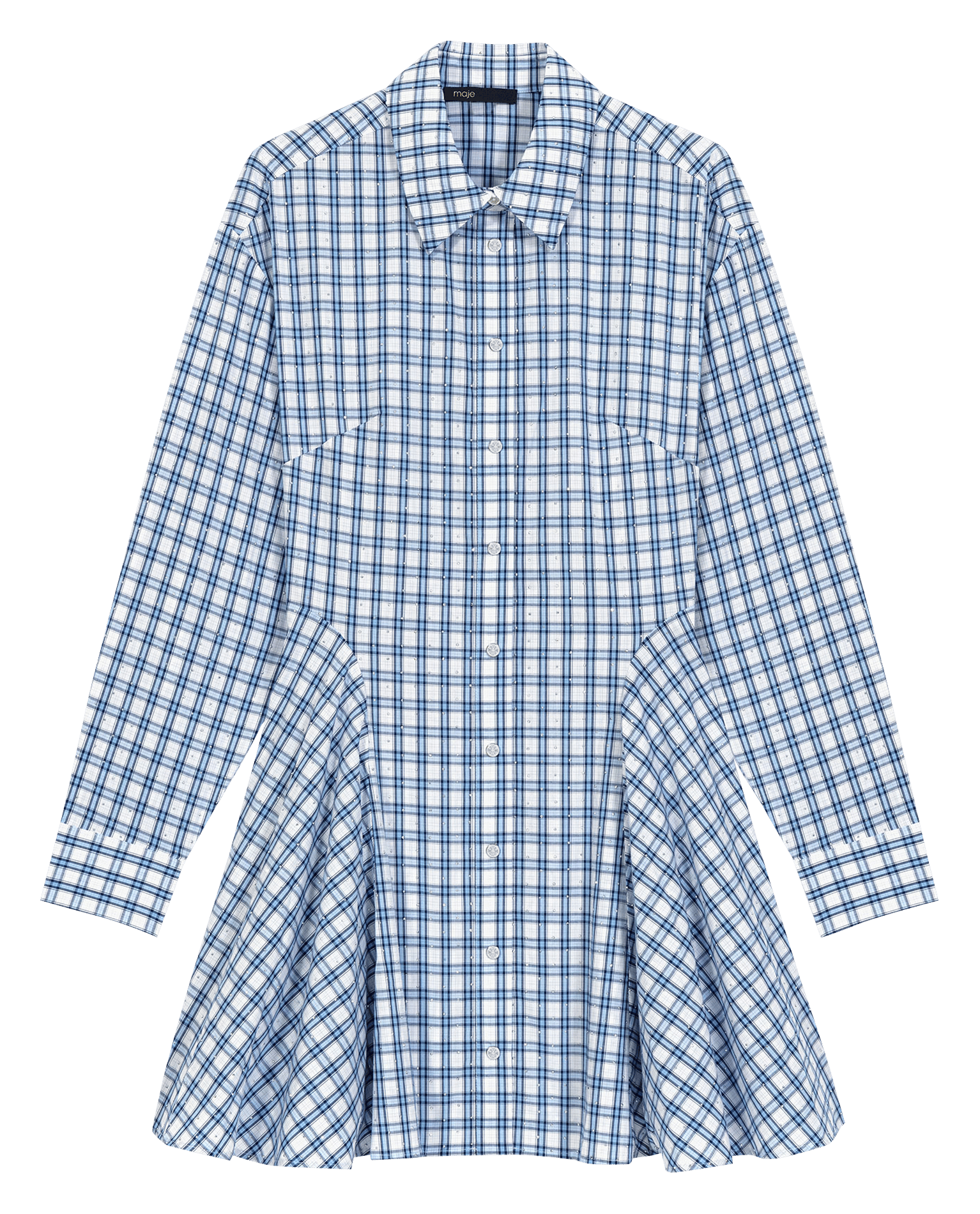 Robe courte à carreaux MAJE Bleu