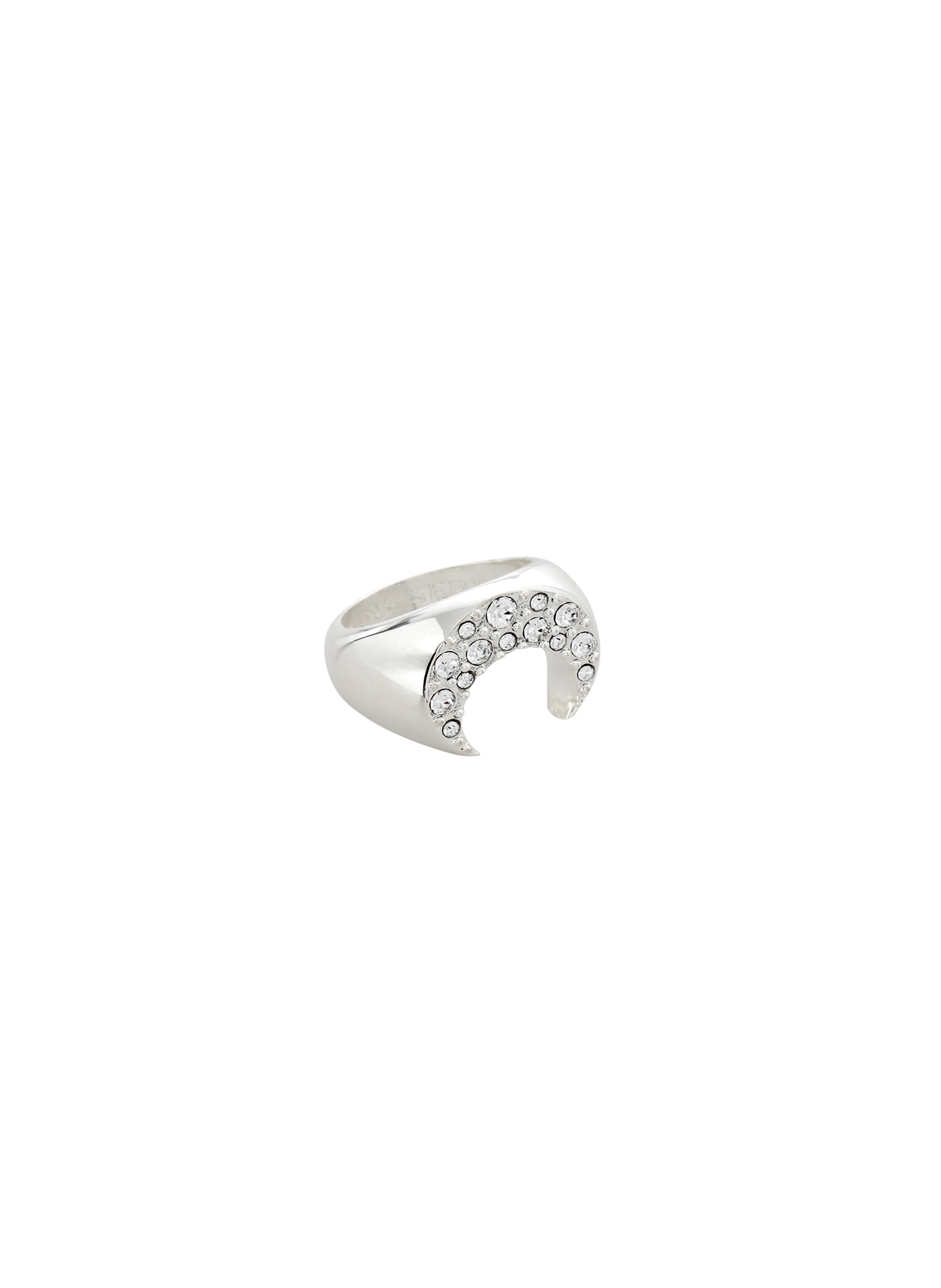 Bague moon plaqué argent à strass MARINE SERRE Argent