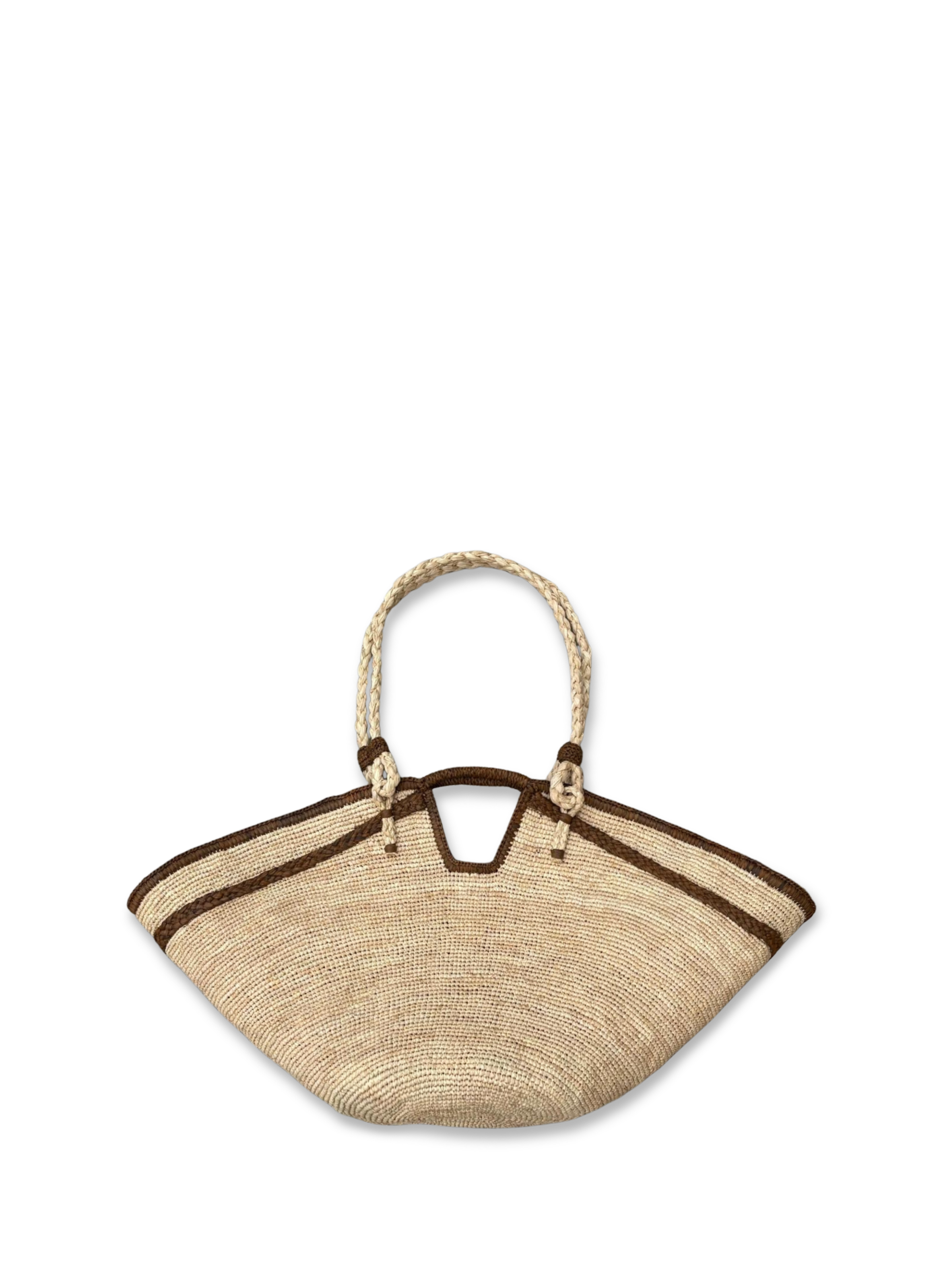 Mediterranean tote bag in woven palm leaves AMARRE Beige