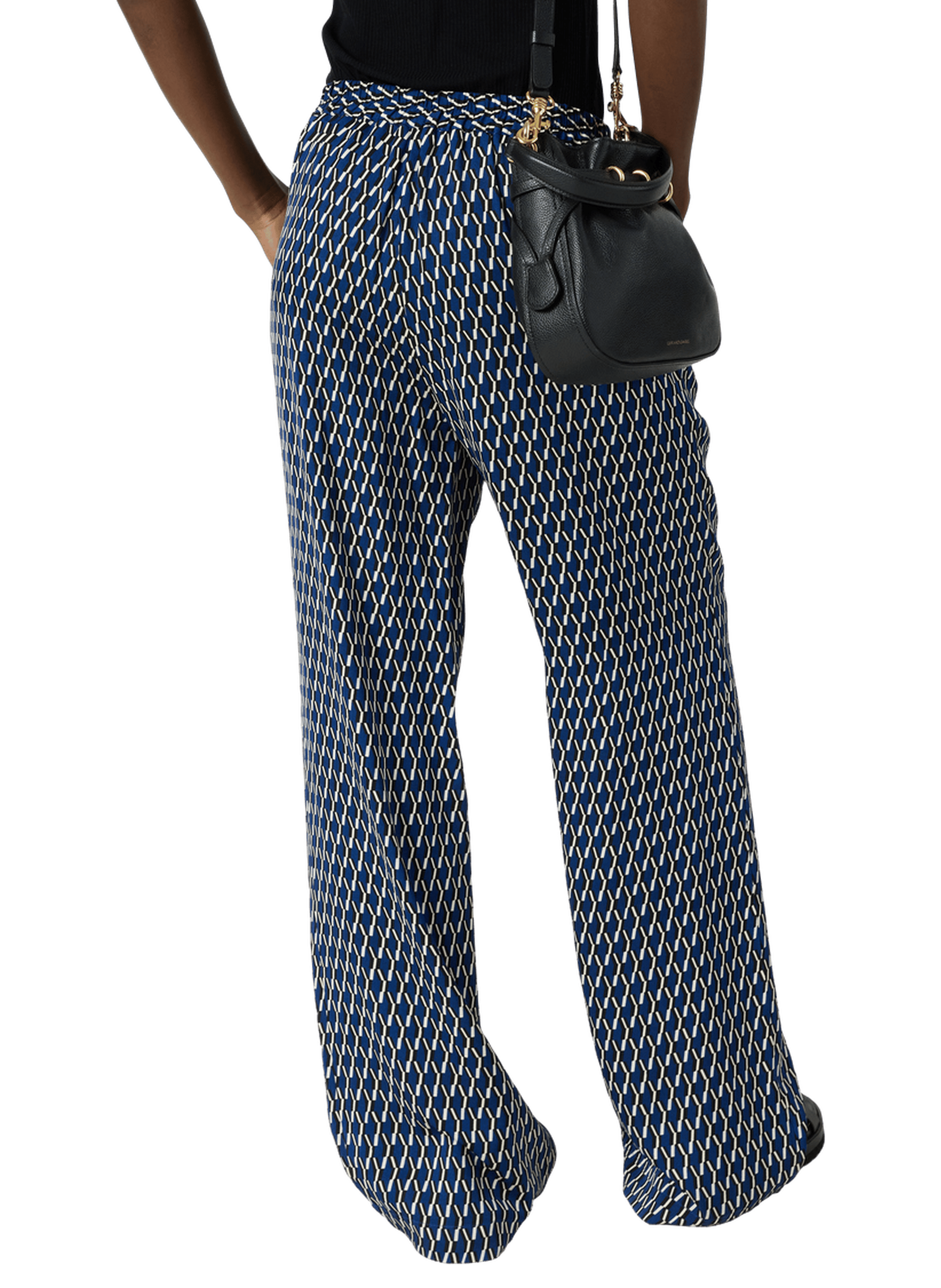 Pantalon fluide à imprimé graphique - ANDRA GERARD DAREL Bleu