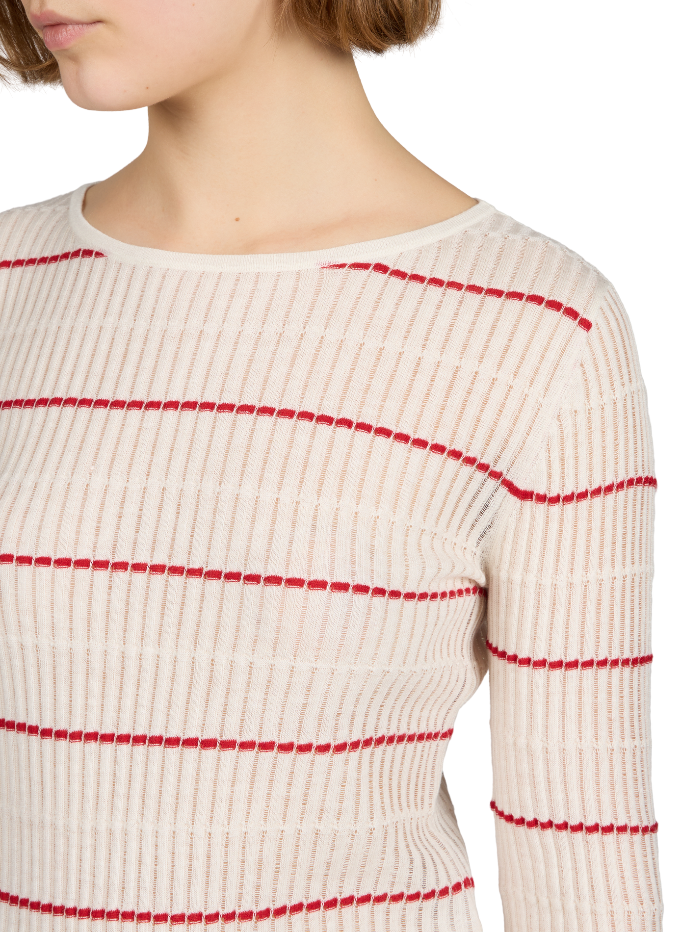 Striped silk and virgin wool knitted sweater MAX MARA STUDIO White