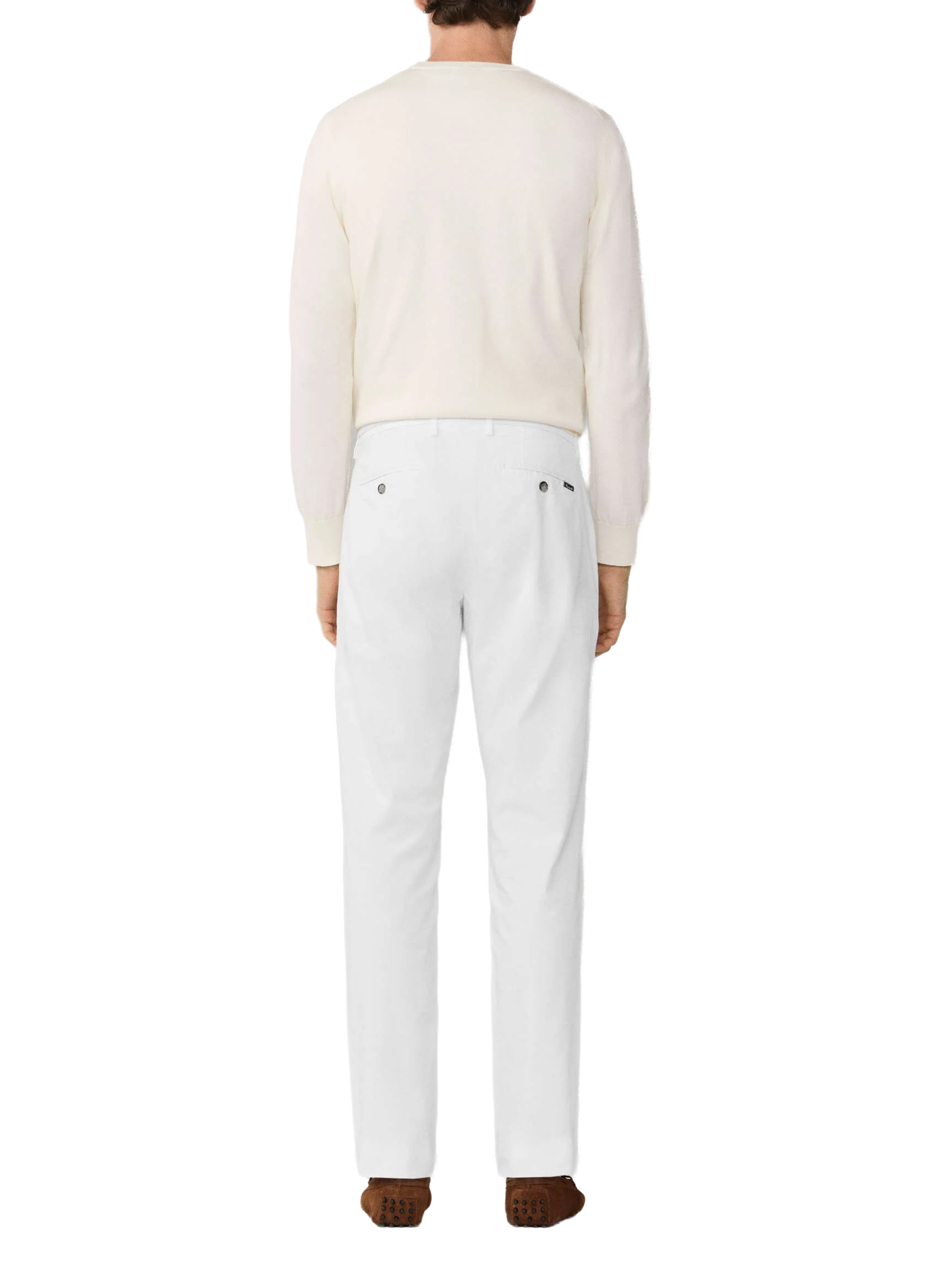 Cotton blend chino trousers  FACONNABLE White