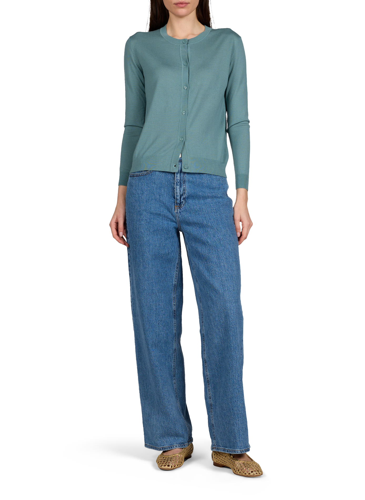 Jean droit en coton VILA Bleu