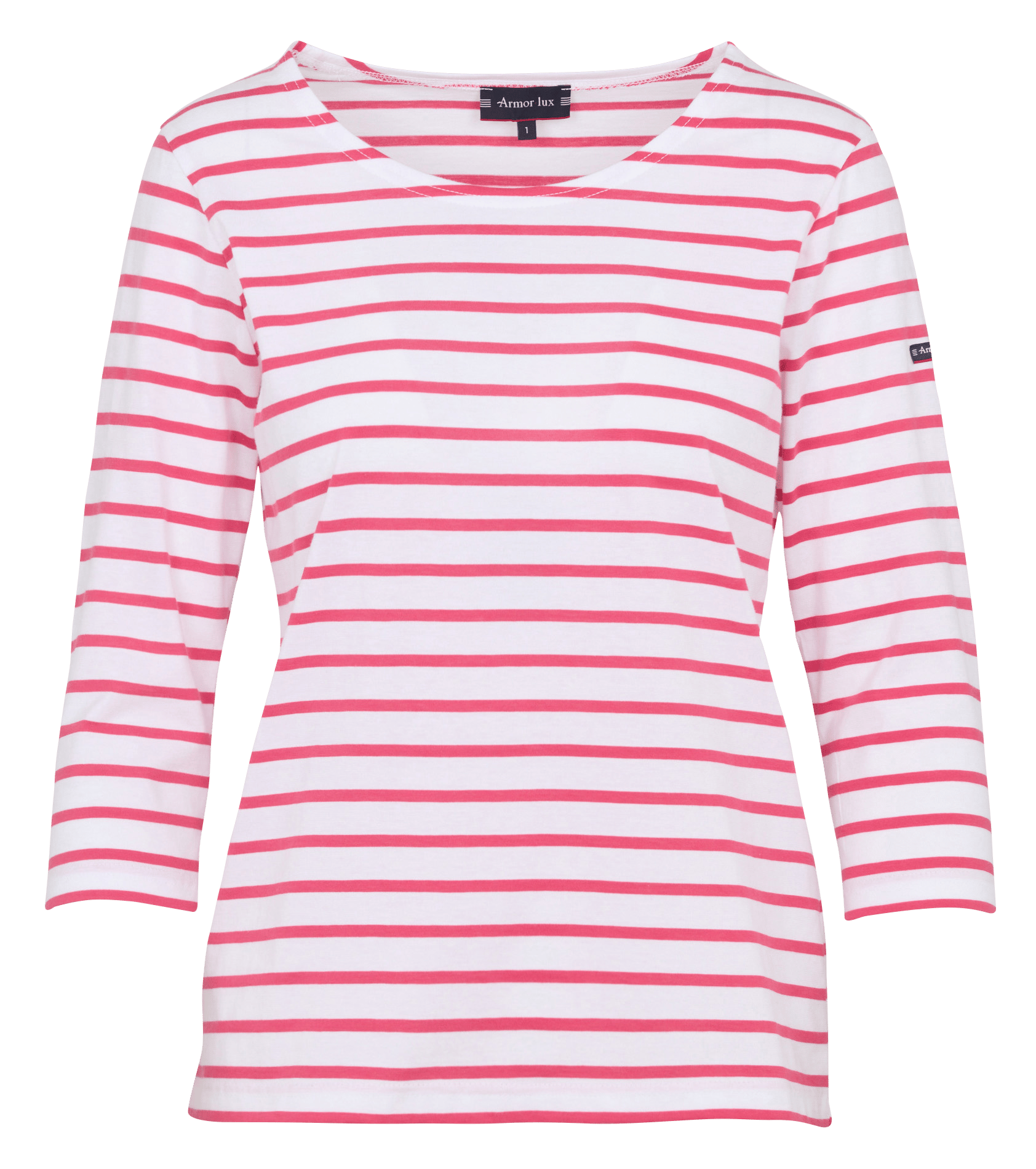 Tee-shirt droit col rond en coton ARMOR-LUX Blanc