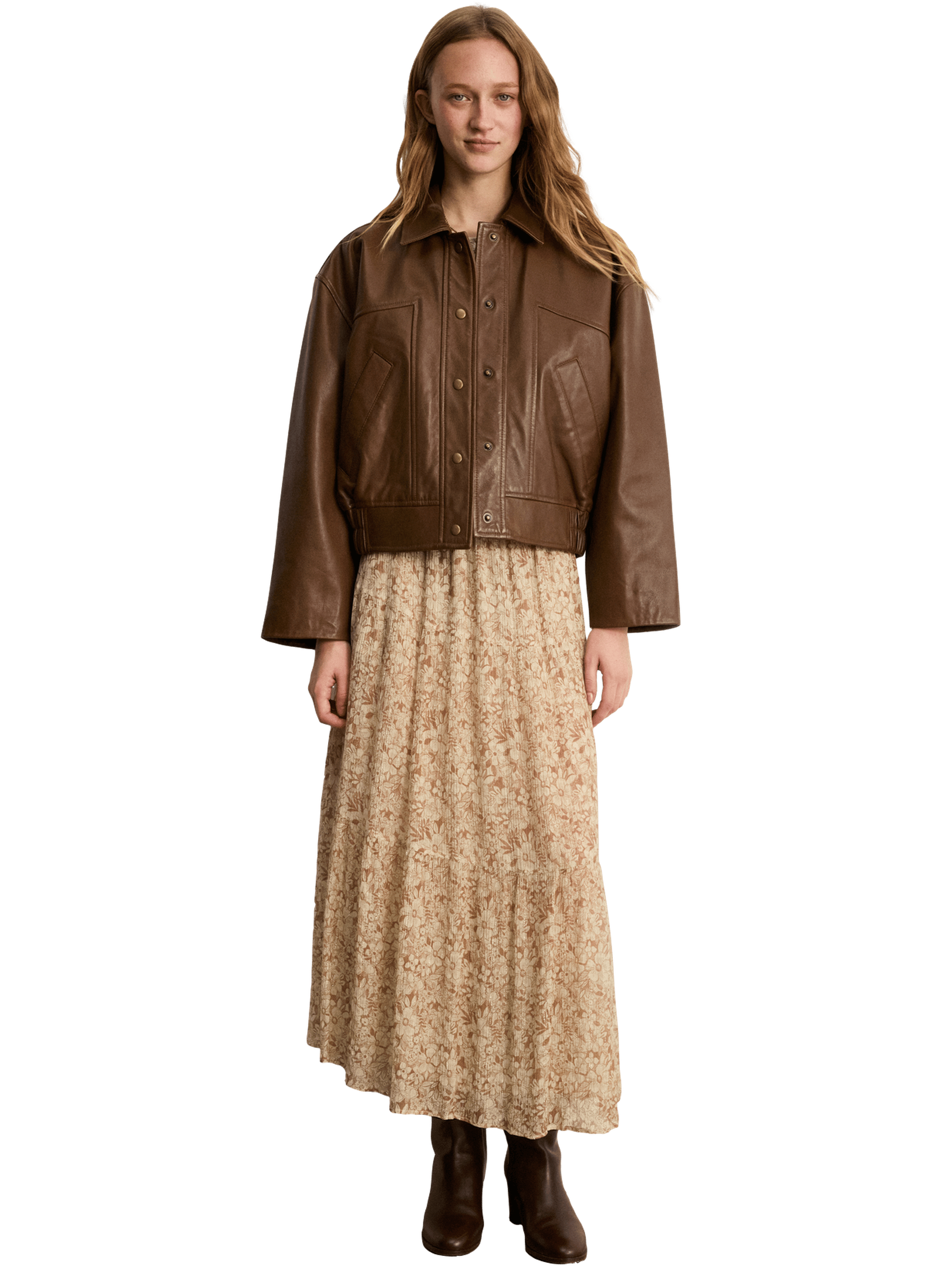 Blouson en cuir - julia PABLO Marron