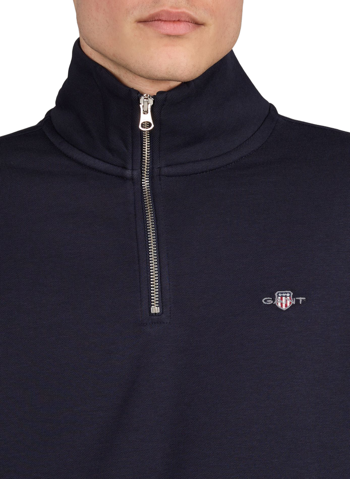 Cotton half-zip sweatshirt GANT Blue