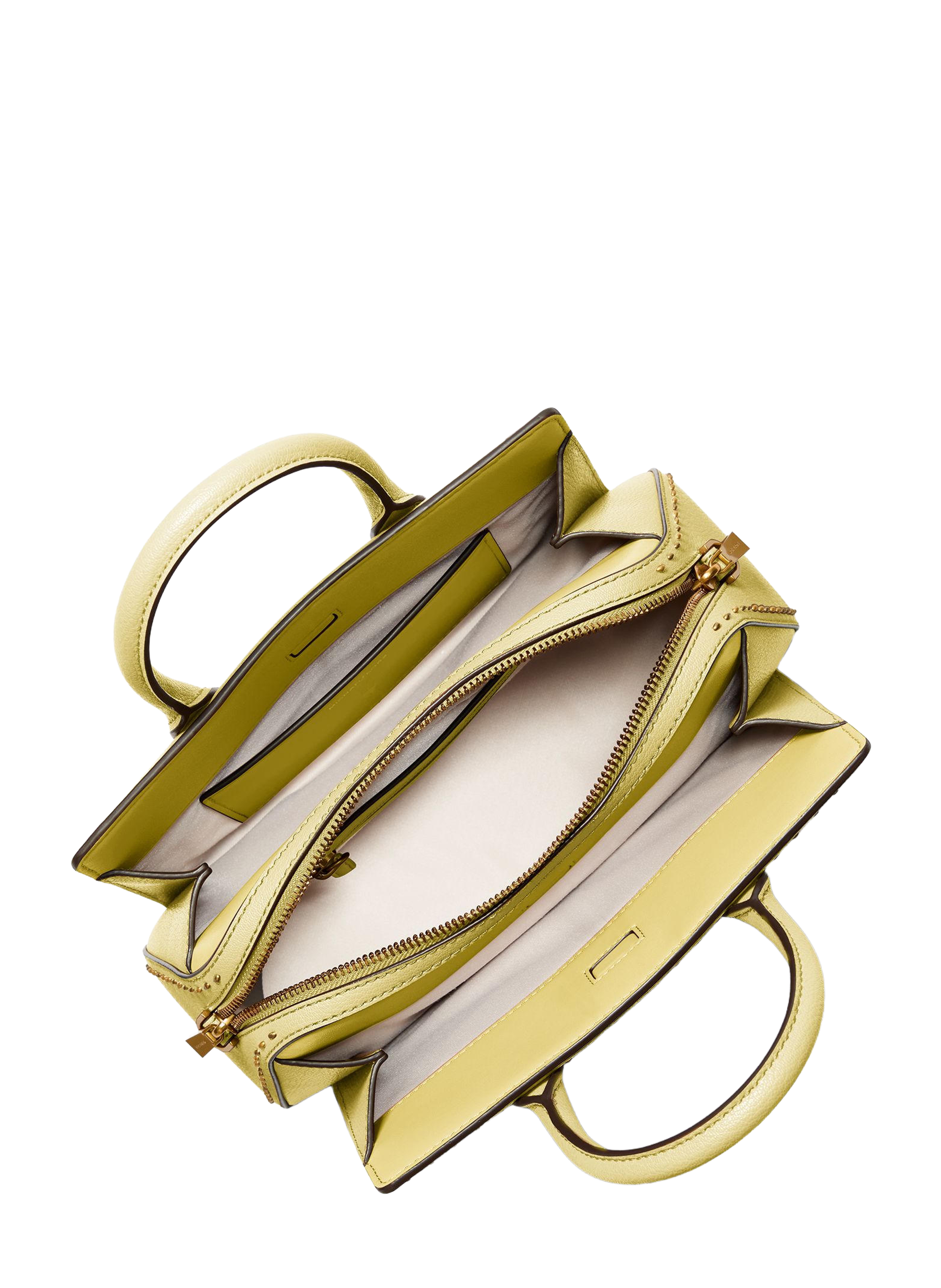 Sac à main Laila S en cuir clouté MICHAEL KORS Jaune