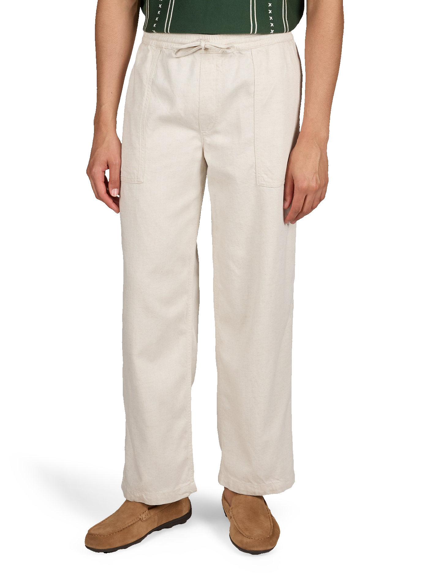Pantalon en lyocell et lin MAISON LABICHE Beige