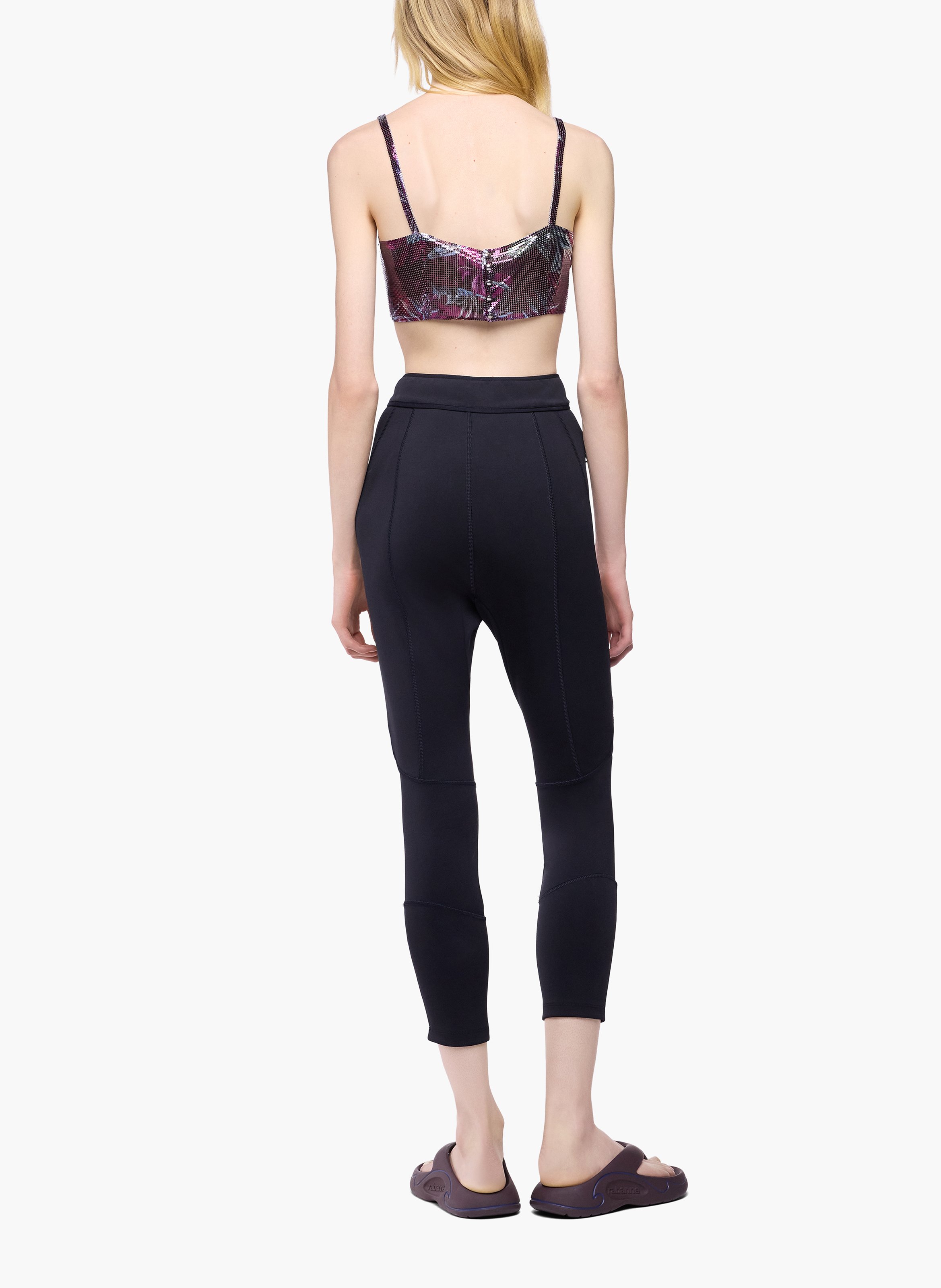 Pantalon capri en néoprène RABANNE Noir