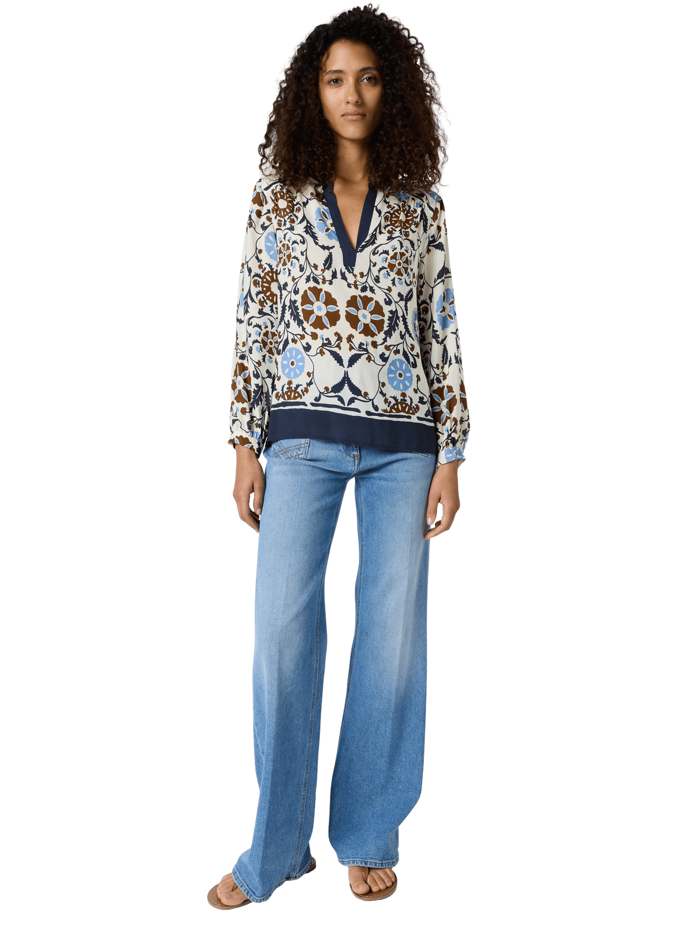 Blouse fluide imprimée - crystelle GERARD DAREL Beige