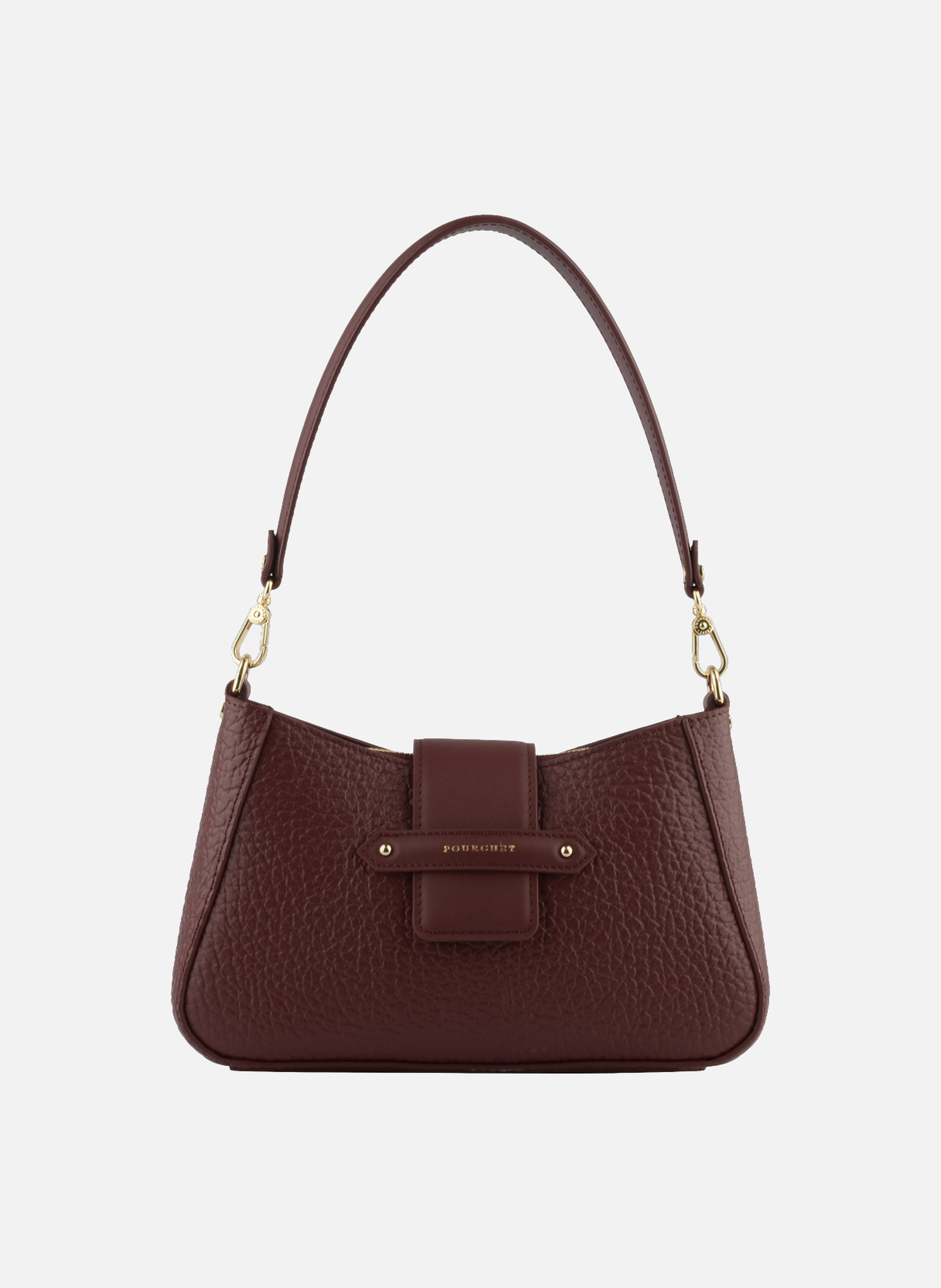 Fleuves | sac à main en cuir de vachette POURCHET Rouge