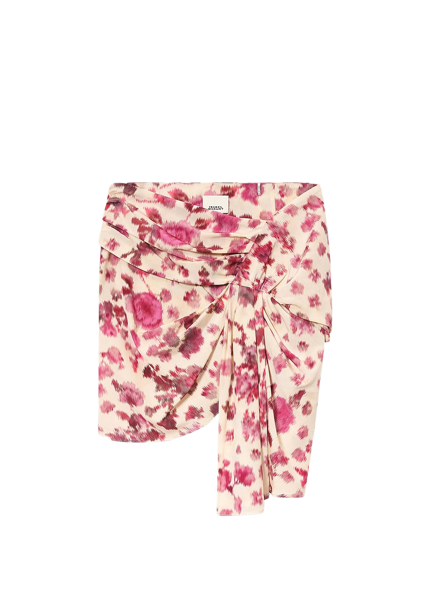 Short draped Ovia silk stretch printed skirt ISABEL MARANT Pink