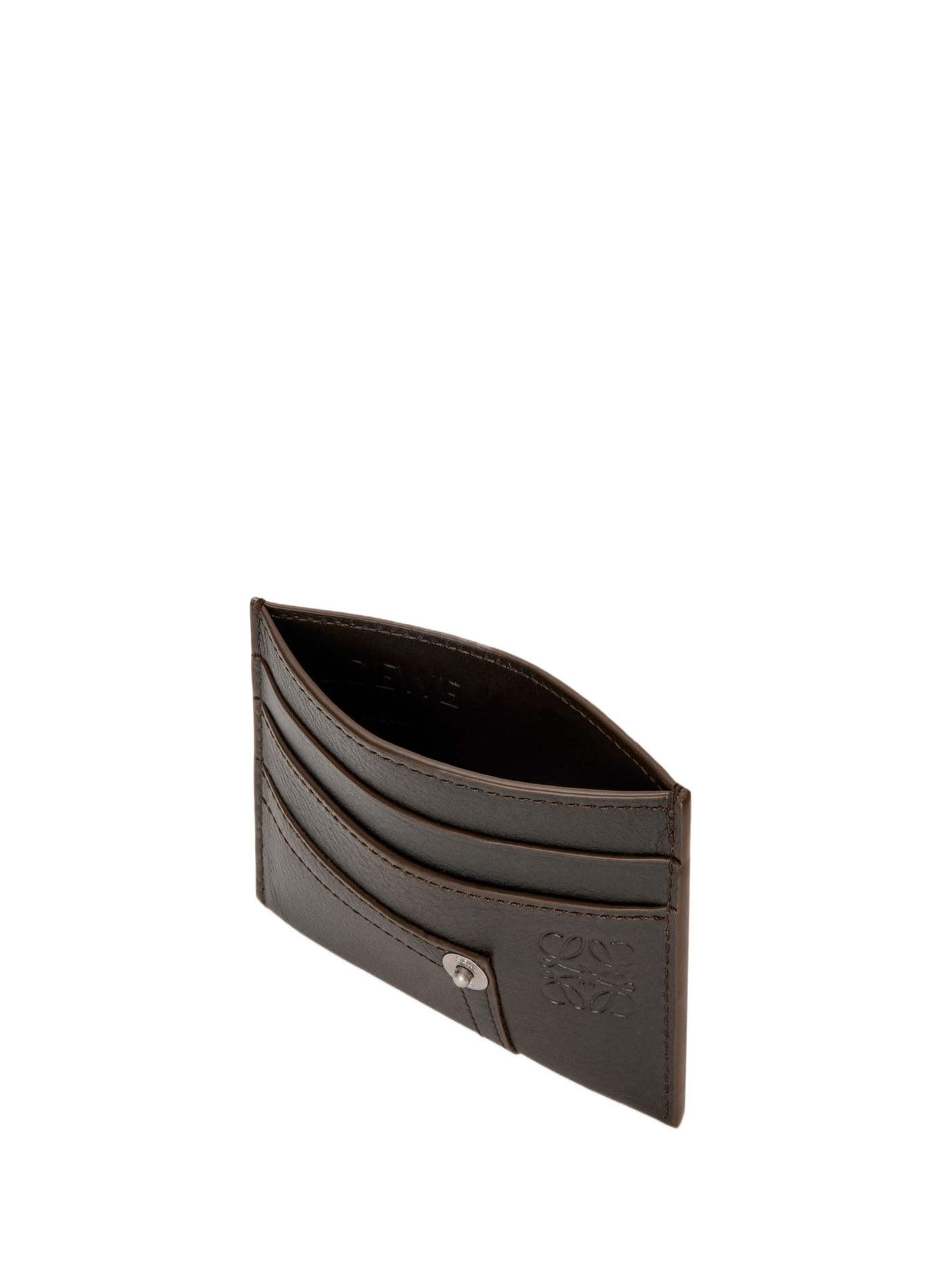 Porte-cartes simple Panta en cuir de veau brillant LOEWE Marron