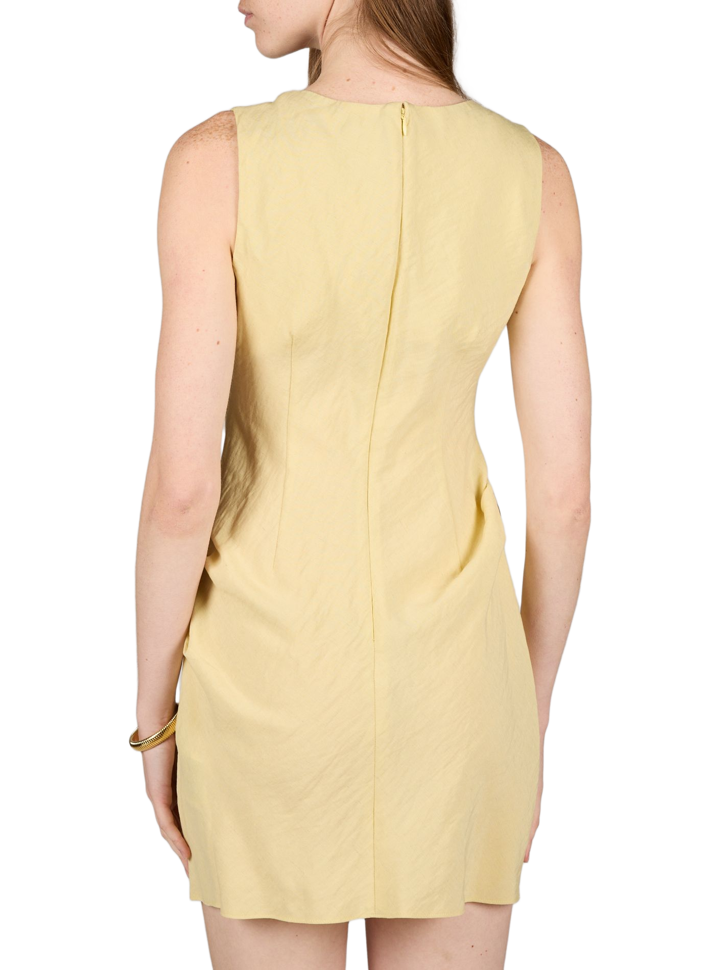 Fitted short dress in blended cotton TOPSHOP Yellow