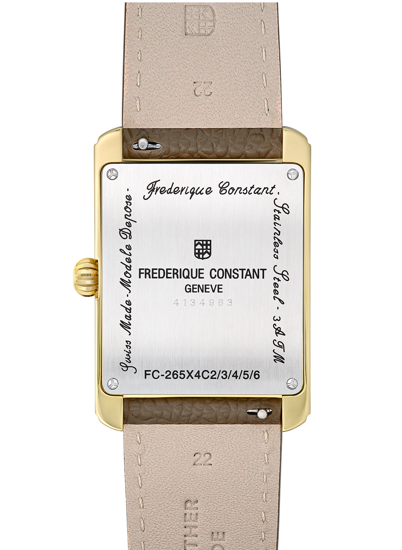 Montre quartz en cuir de veau FREDERIQUE CONSTANT Blanc