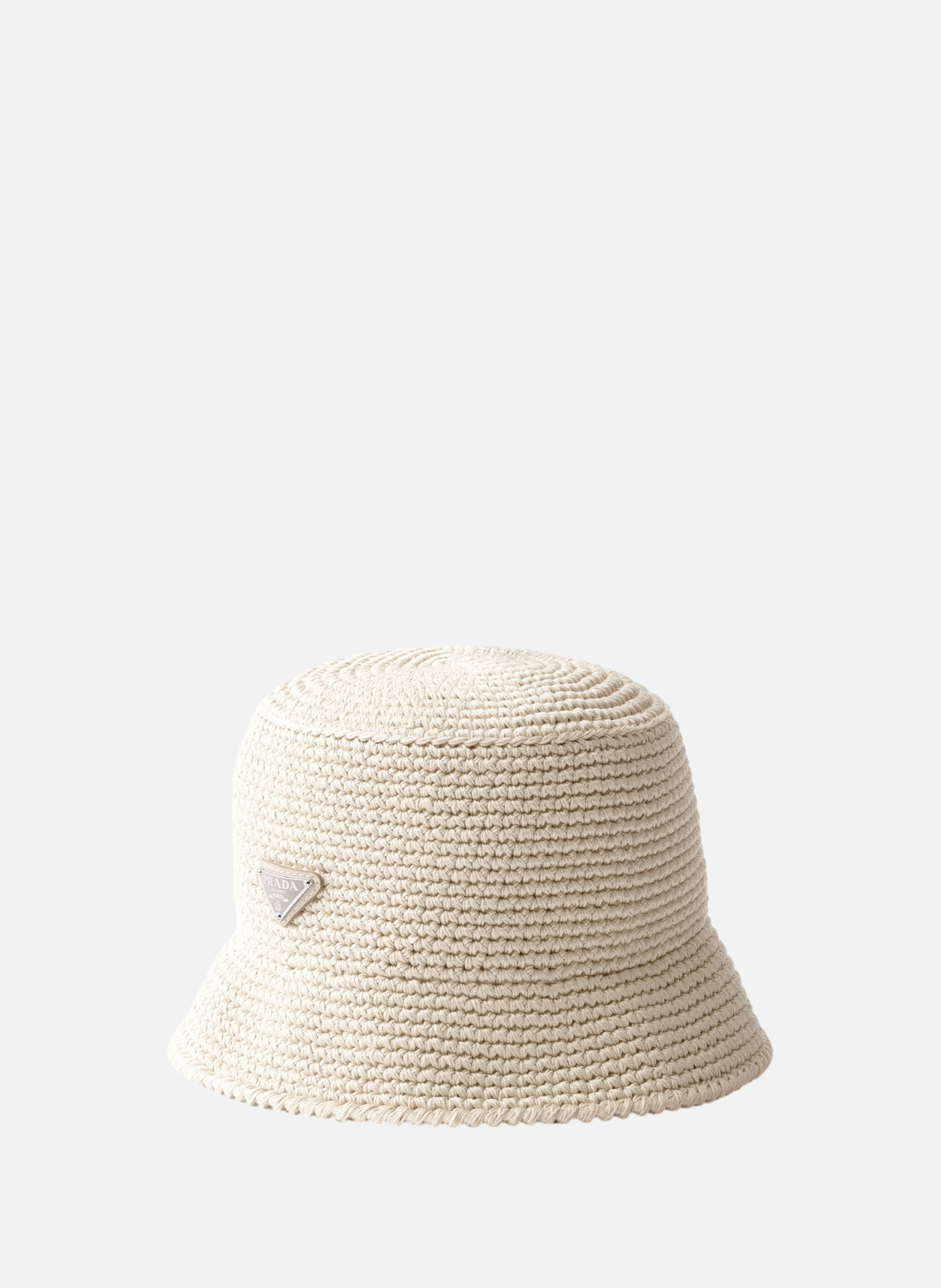 Chapeau bob en crochet PRADA Beige
