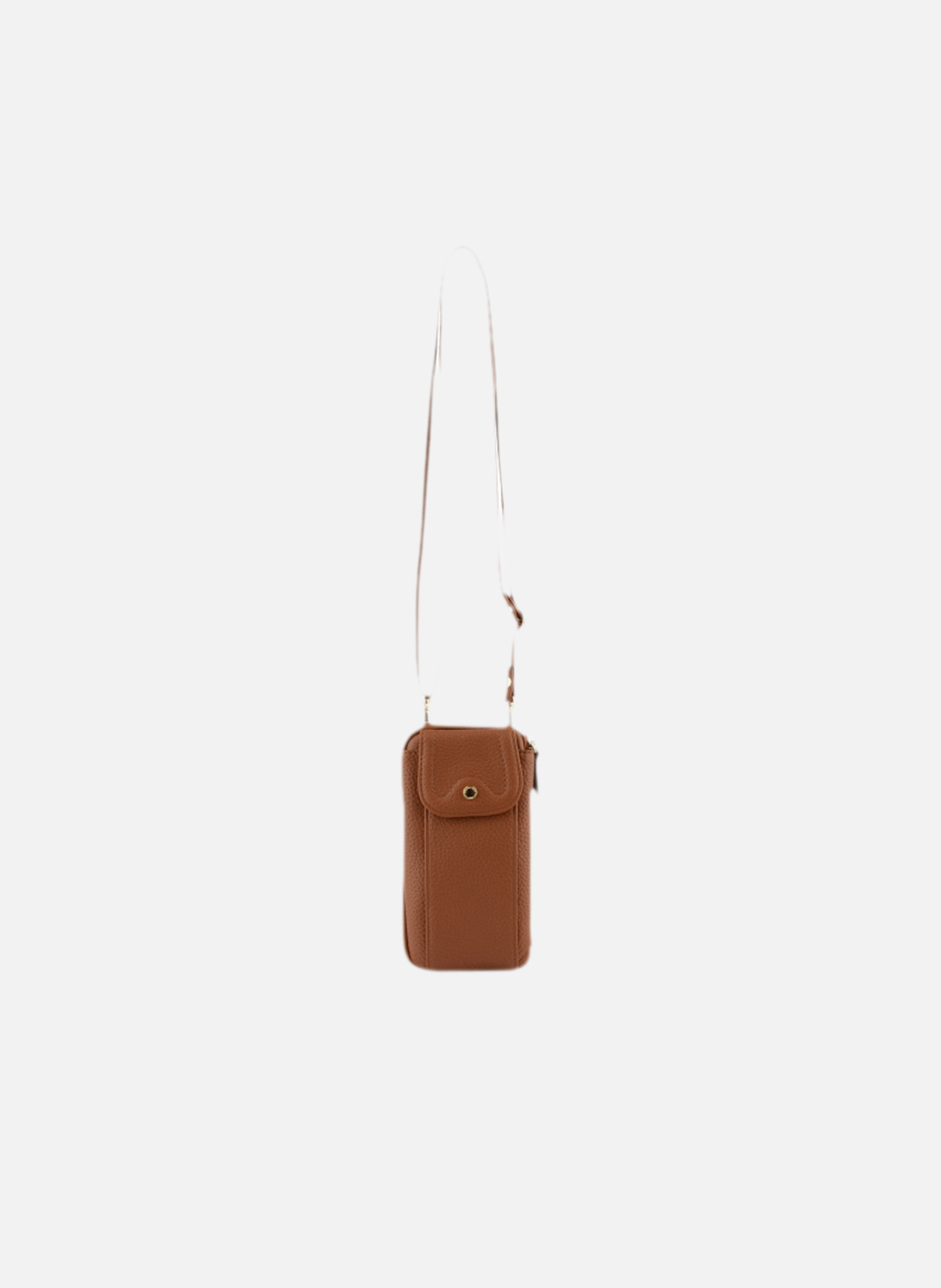 Club | etui téléphone portable en cuir de veau grainé POURCHET Marron