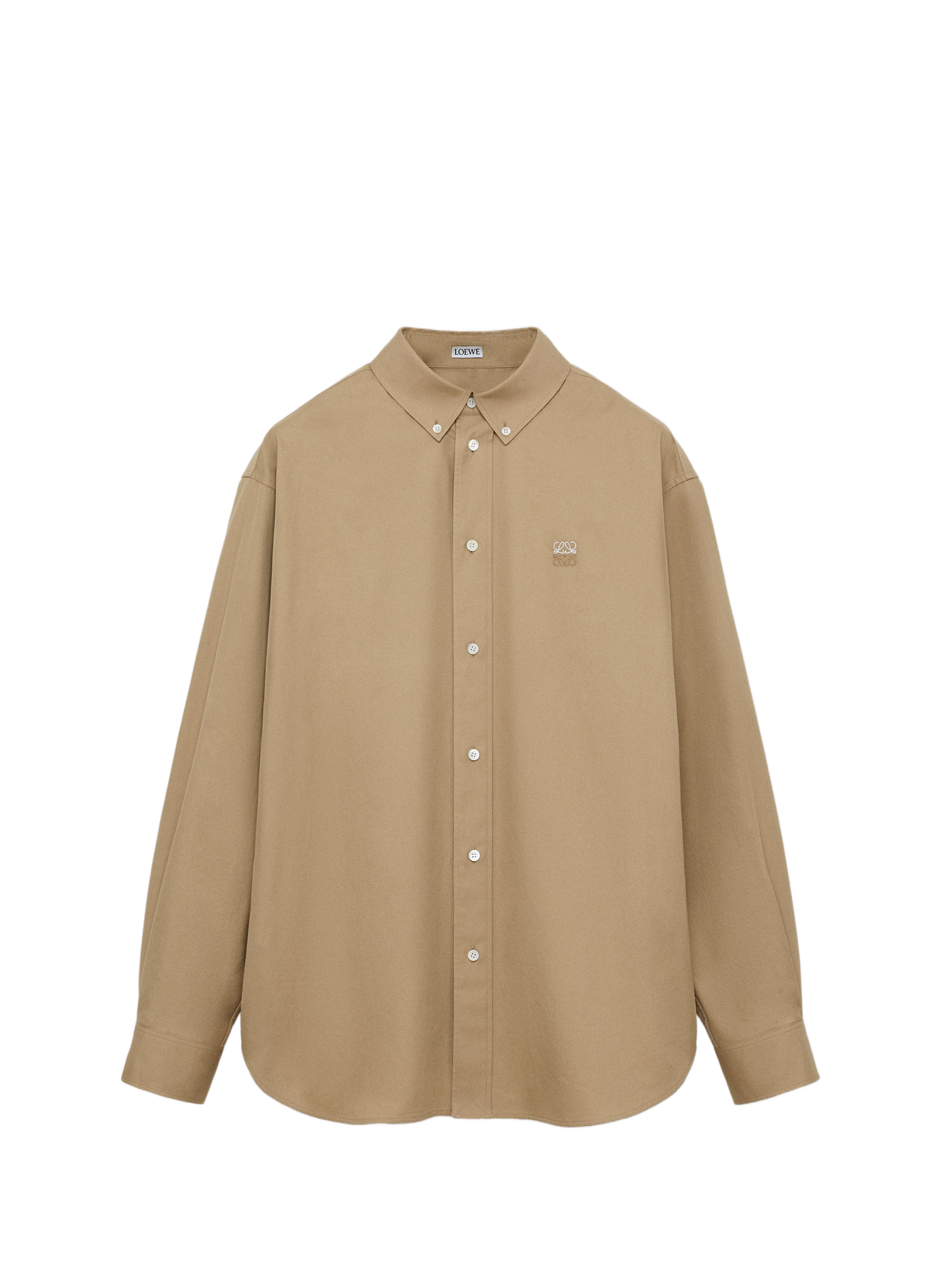 Chemise en sergé de coton brossé mi-épais LOEWE Beige