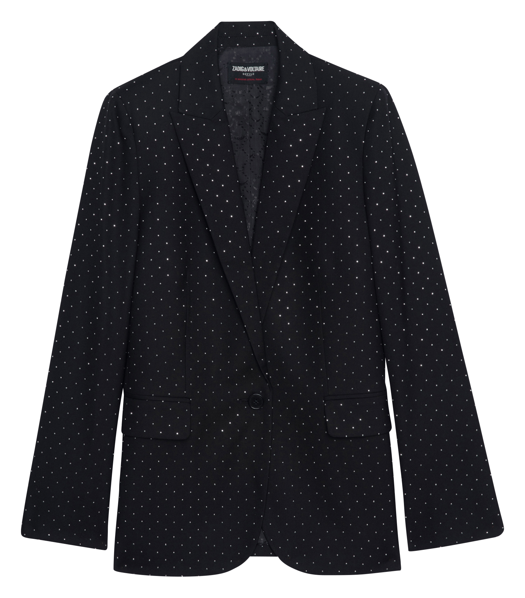 Blazer droit à strass vavy ZADIG&VOLTAIRE Noir
