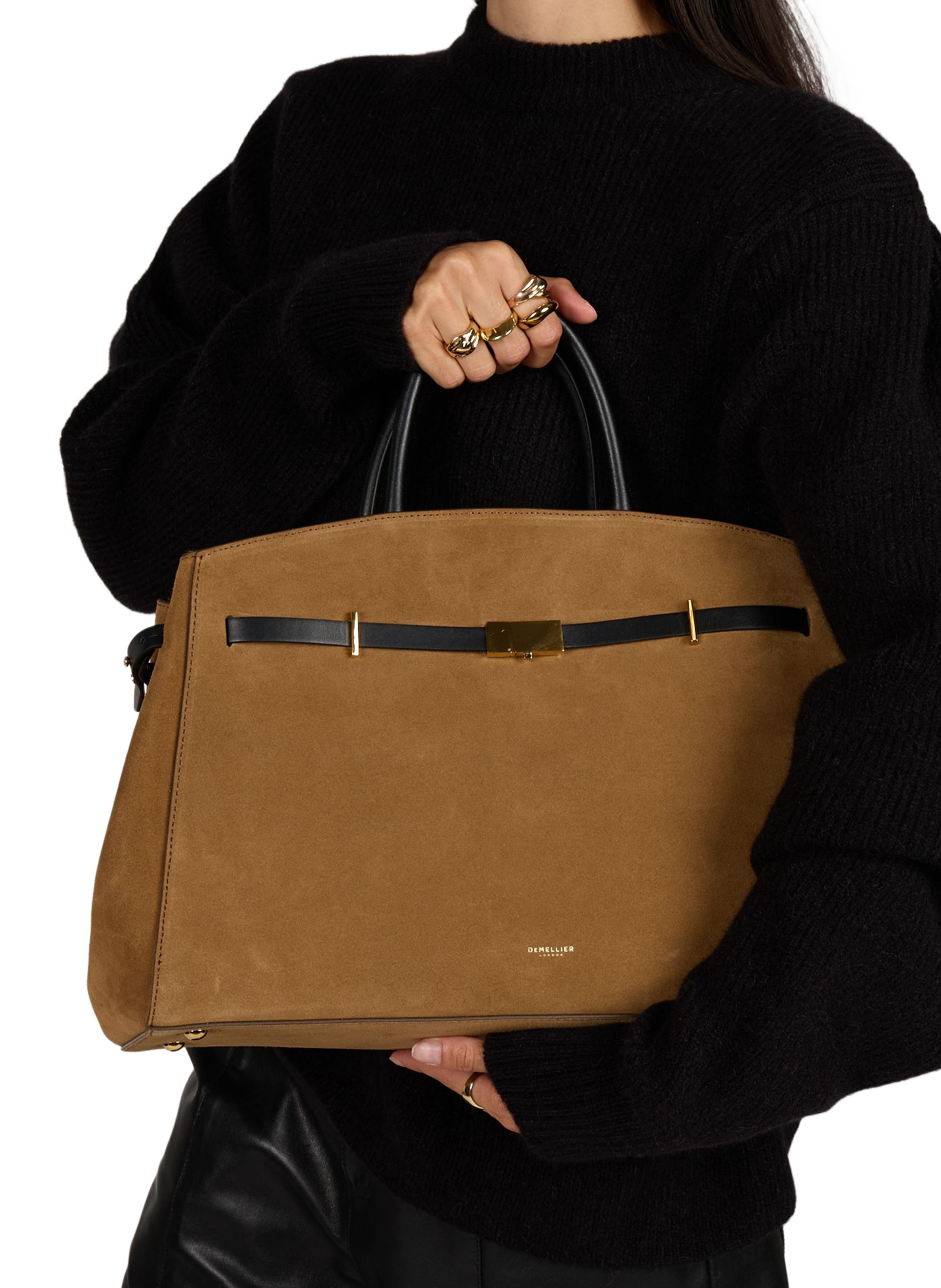 New York leather tote bag DEMELLIER LONDON Beige