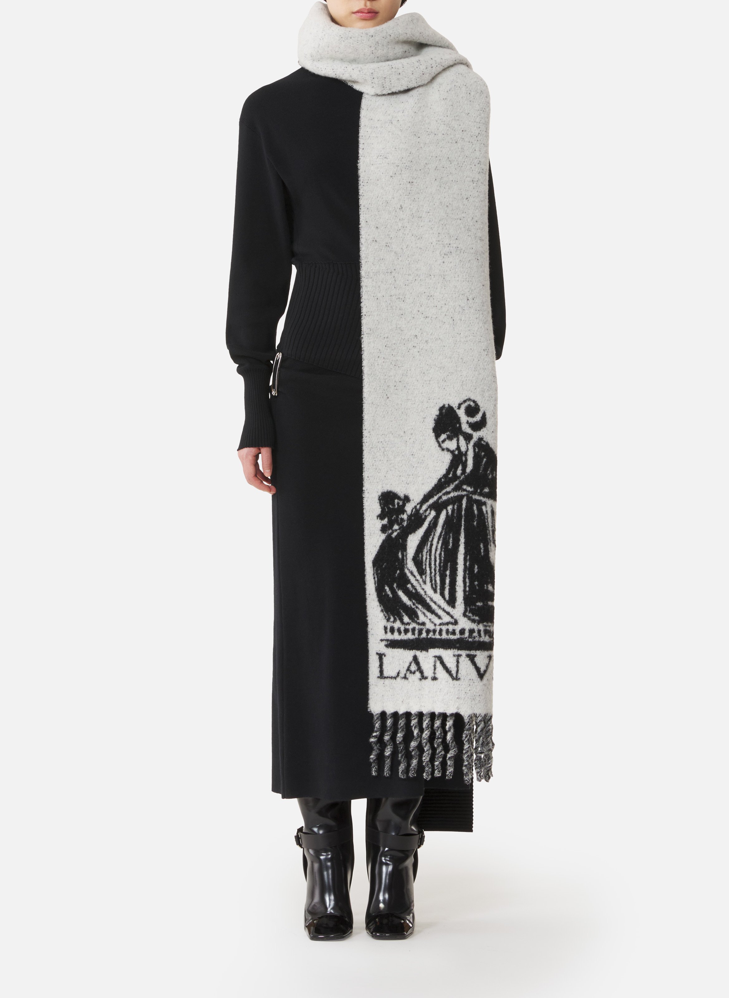 Écharpe la mere et l'enfant en laine LANVIN Blanc