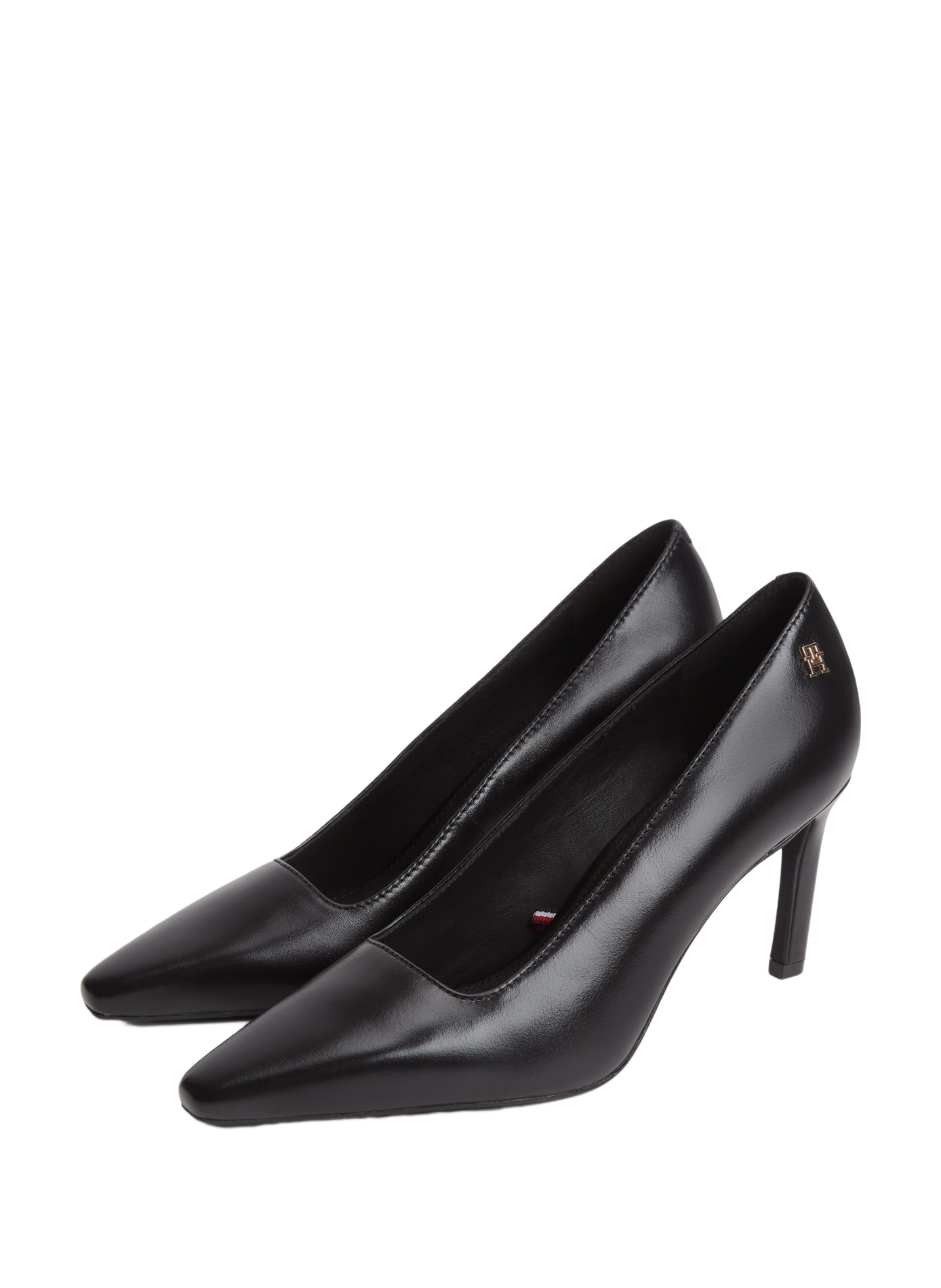 Escarpins à logo doré en cuir TOMMY HILFIGER Noir