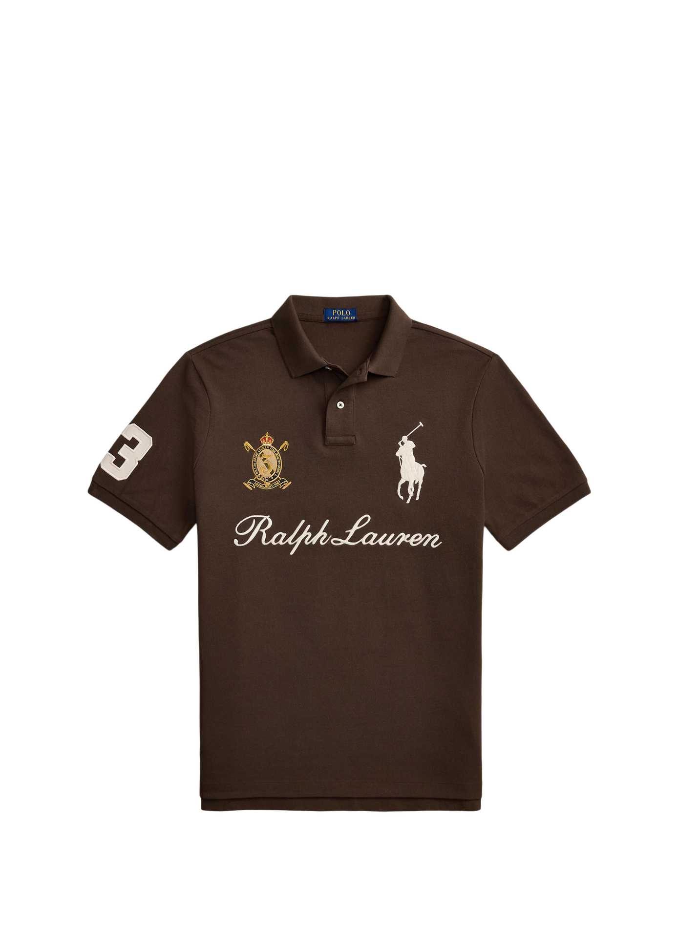 Piqué polo with embroidered logo. POLO RALPH LAUREN Beige