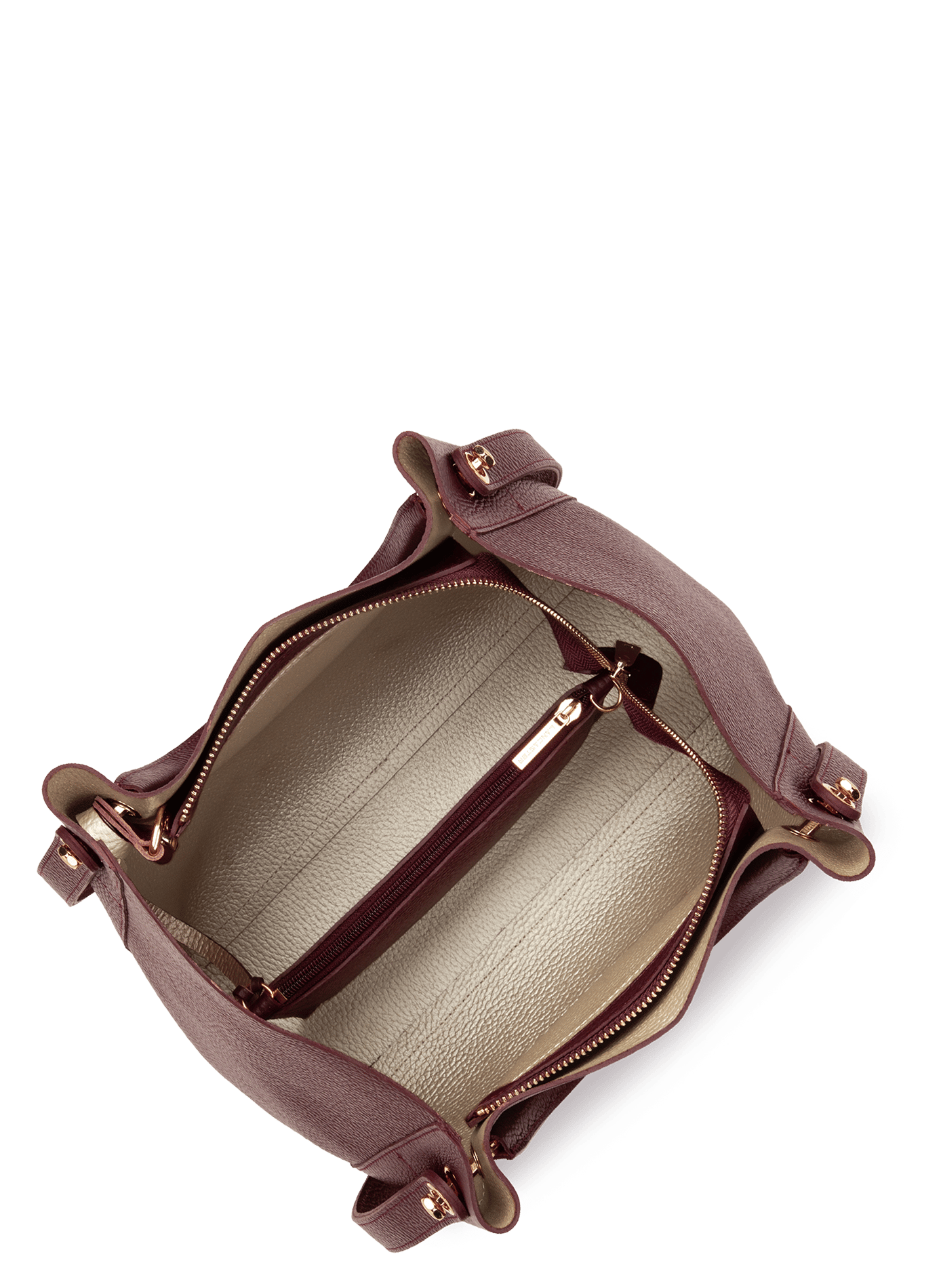 Grand sac cabas épaule - foulonné double louisa LANCASTER Rouge