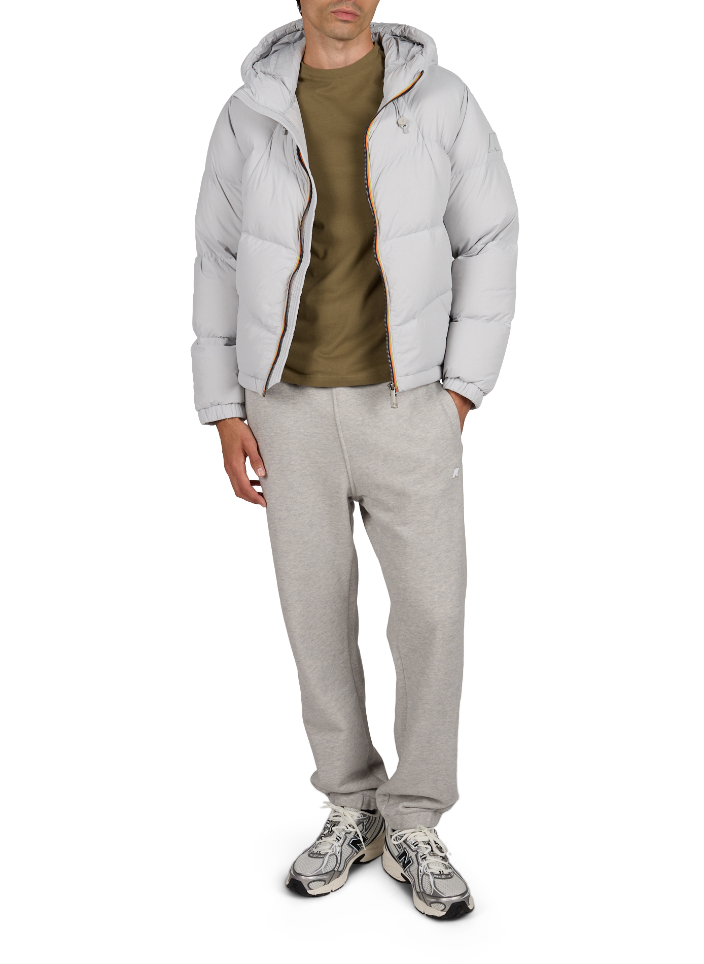 High-neck puffer jacket K-WAY Grey