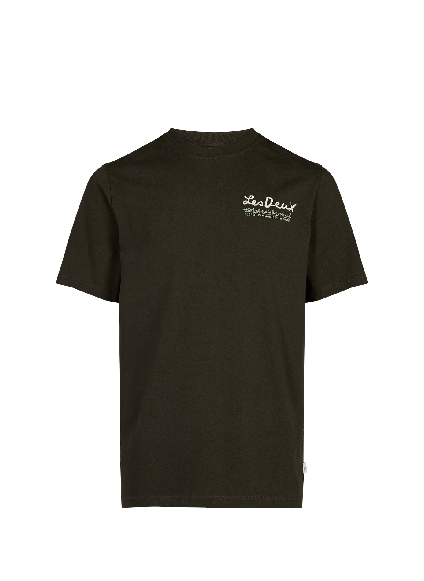 T-shirt droit à motif brodé en coton LES DEUX Vert