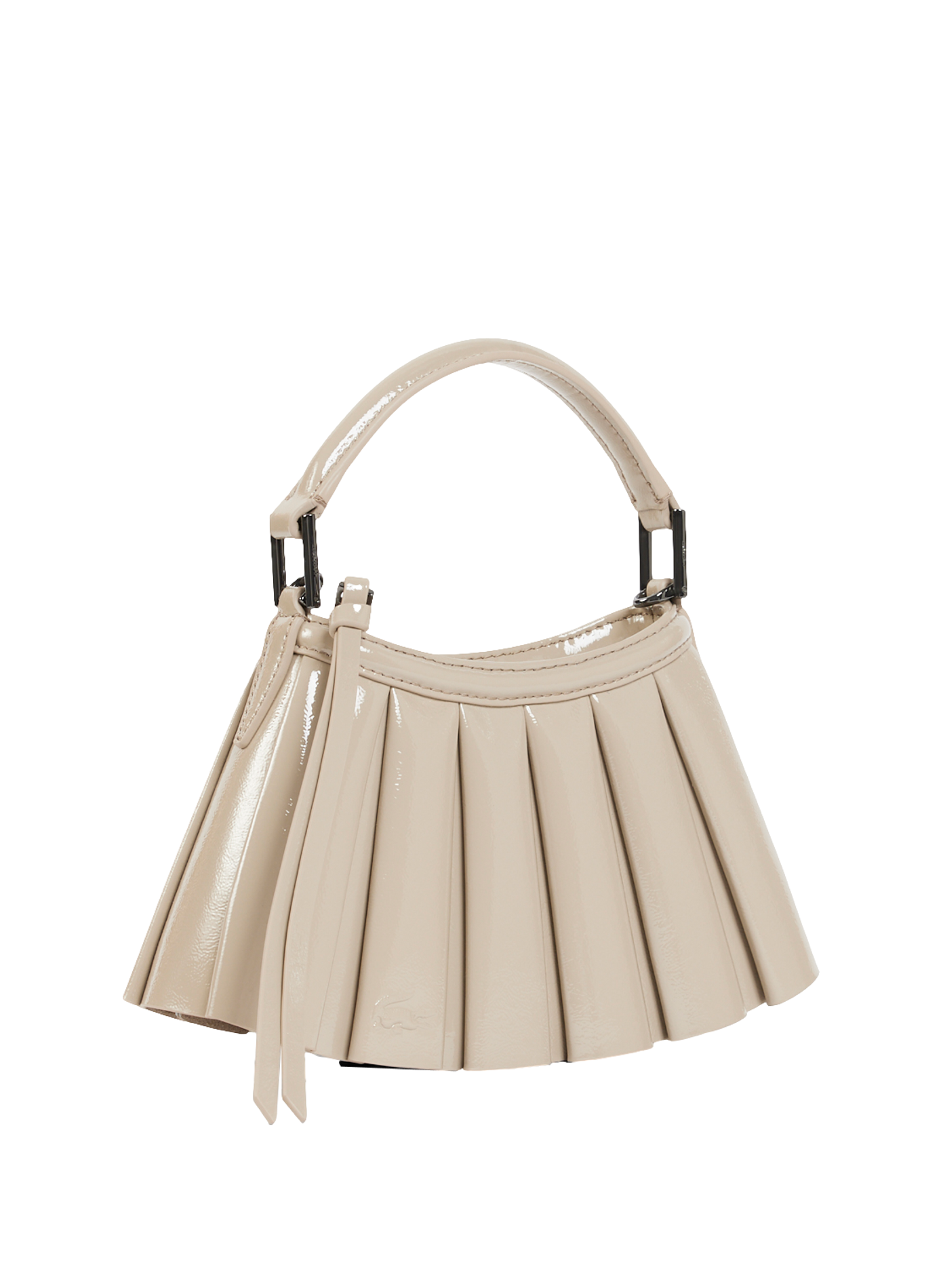 Mini Lenglen patent leather handbag LACOSTE Beige
