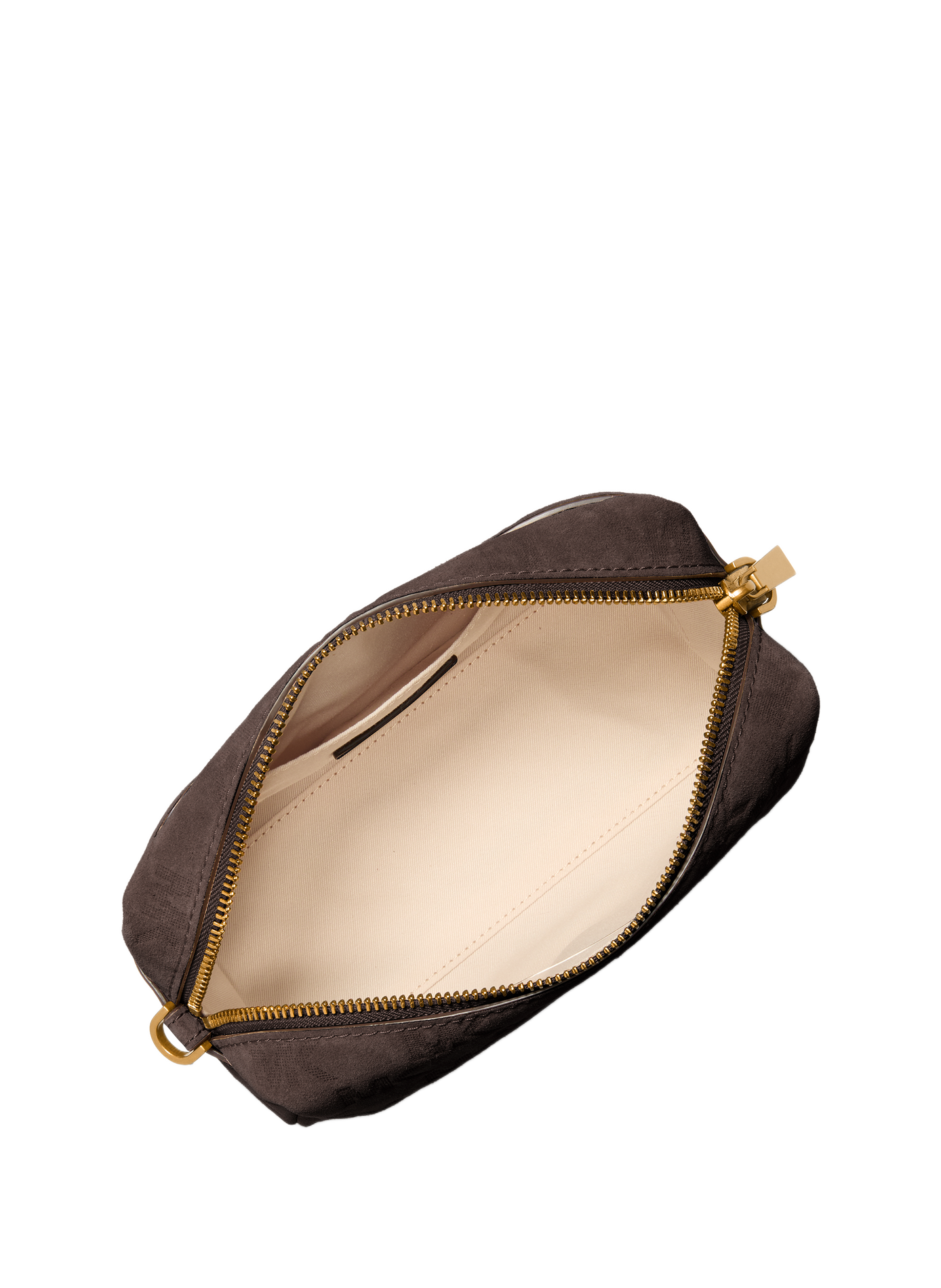 Petit sac à bandoulière Bryant à logo en relief en cuir suédé MICHAEL KORS Marron