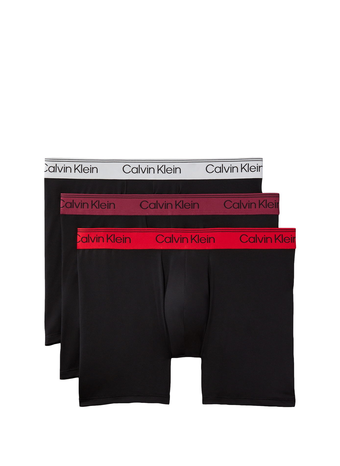 Lot de 3 boxers longs en microfibre stretch CALVIN KLEIN Noir