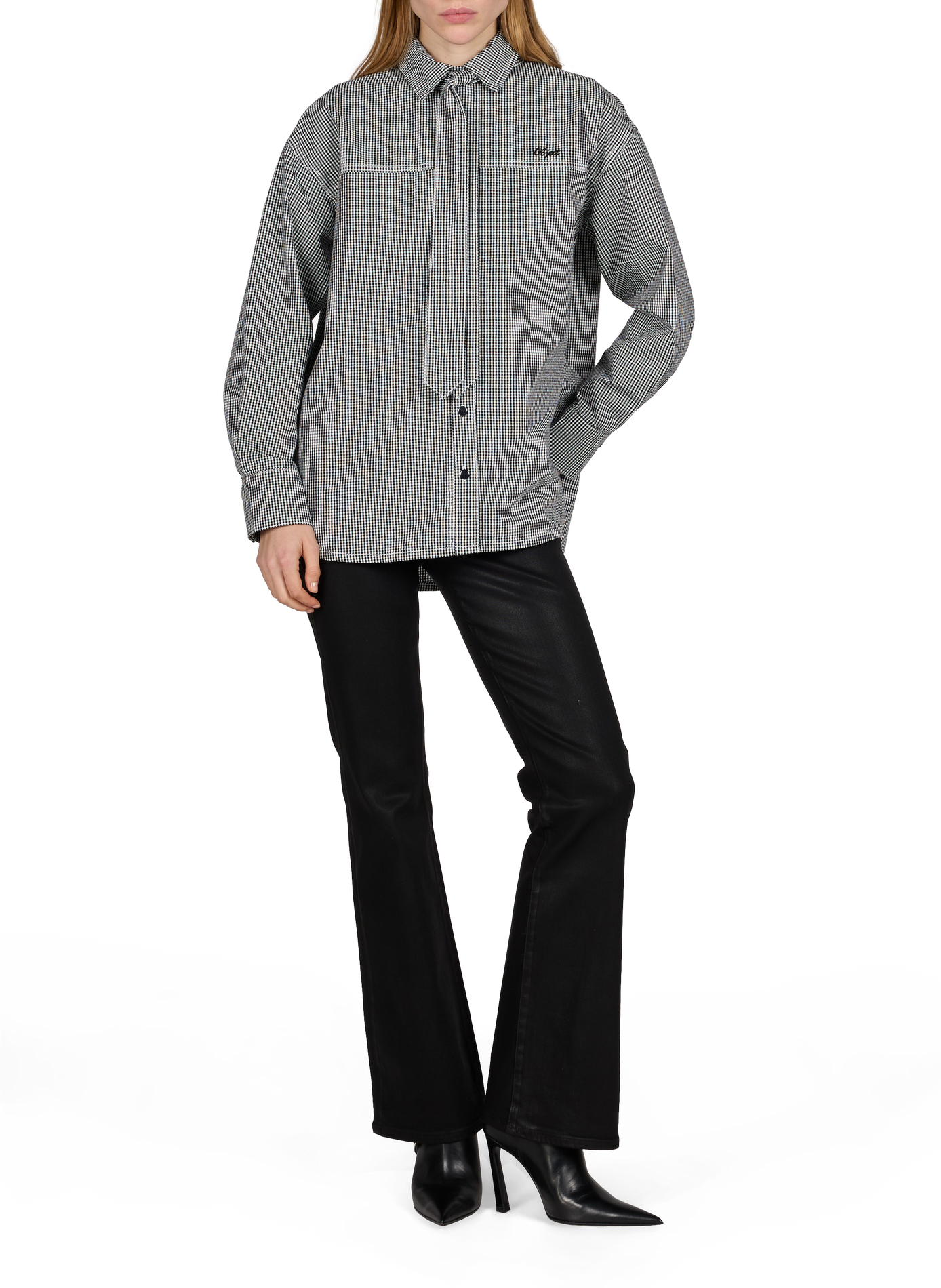 Oversized cotton shirt OBJECT Black