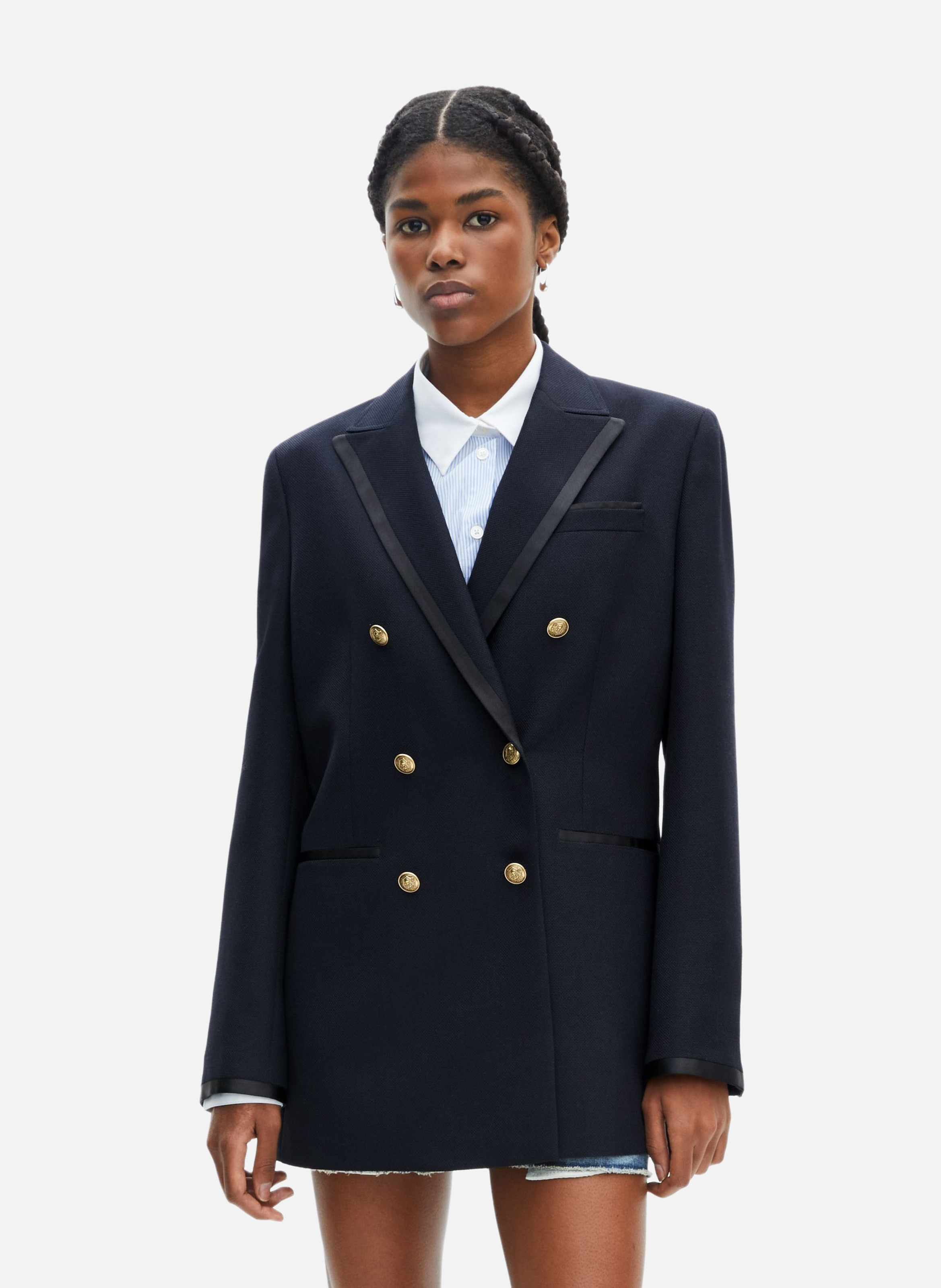Veste tailleur en laine mélangée BleuTHE KOOPLES