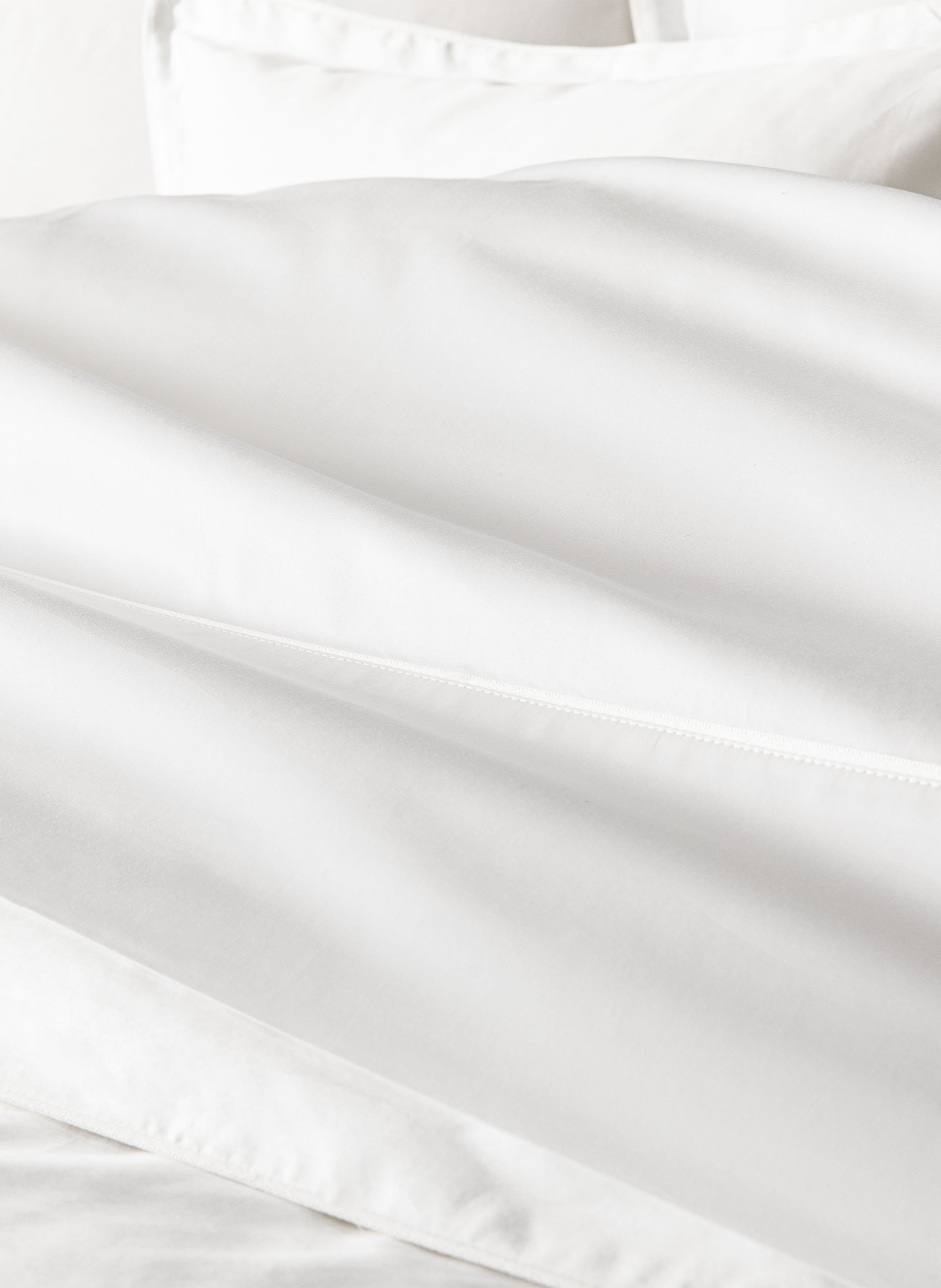 Housse de couette unie en satin de coton, teophile ALEXANDRE TURPAULT Blanc