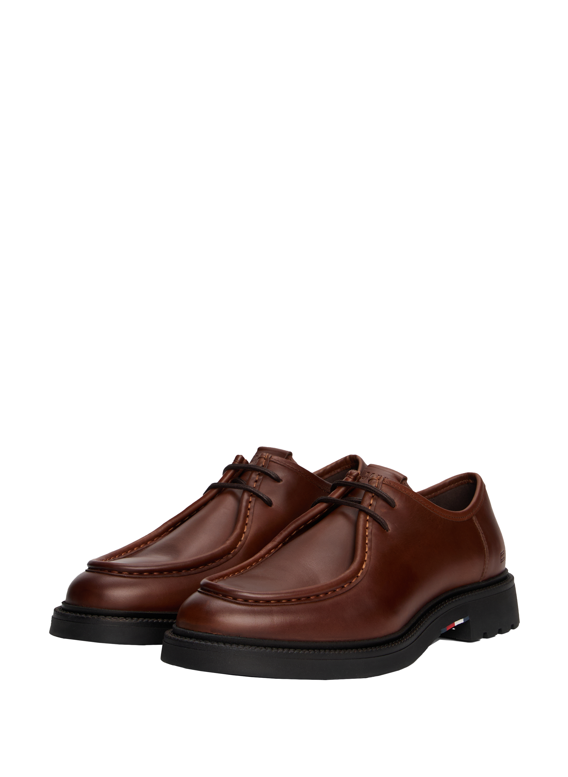 Cow leather derbies TOMMY HILFIGER Brown