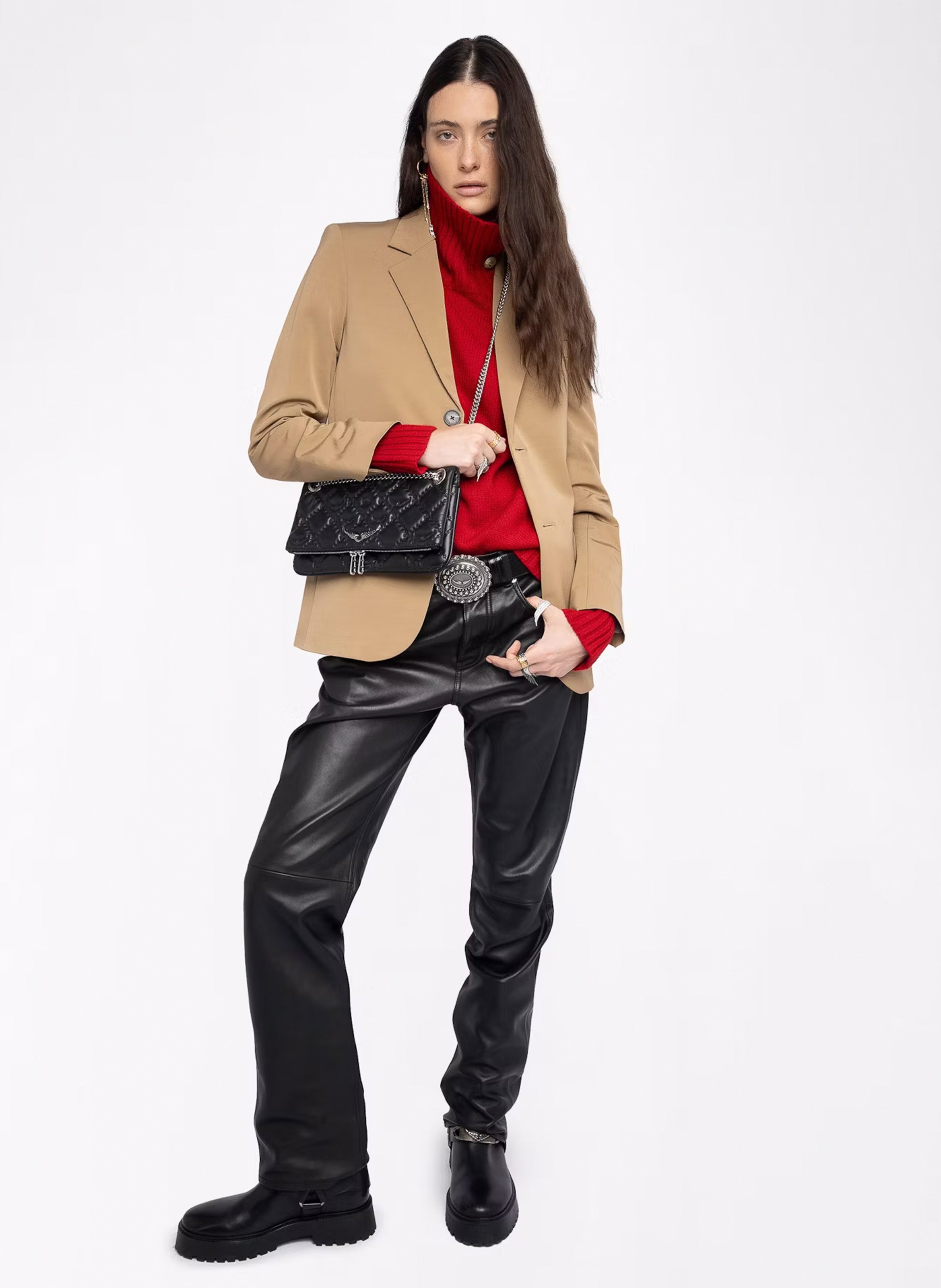 Pochette matelassée en cuir rock ii ZADIG&VOLTAIRE Noir