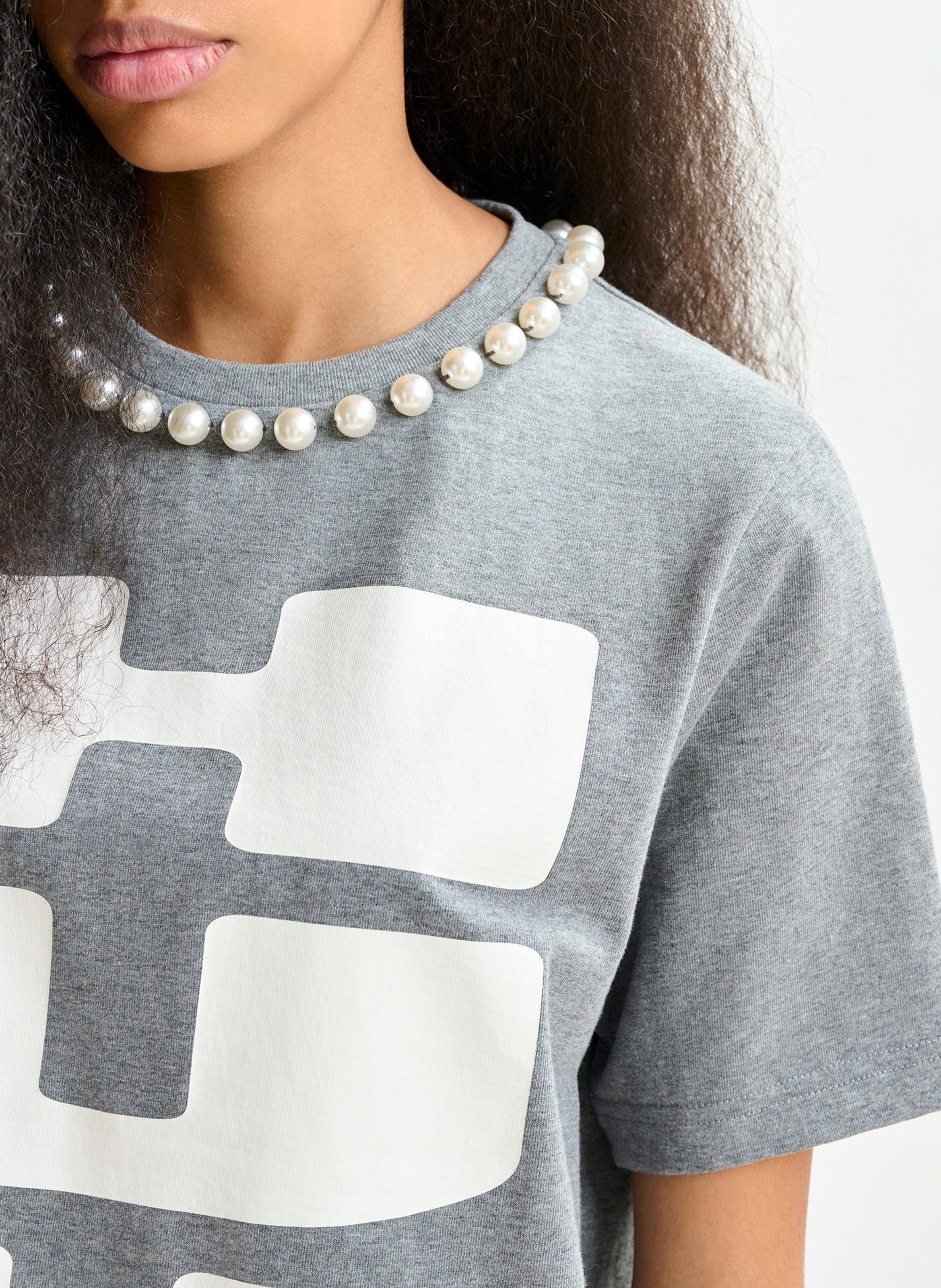 Tee-shirt col rond en coton isos ESSENTIEL ANTWERP Gris