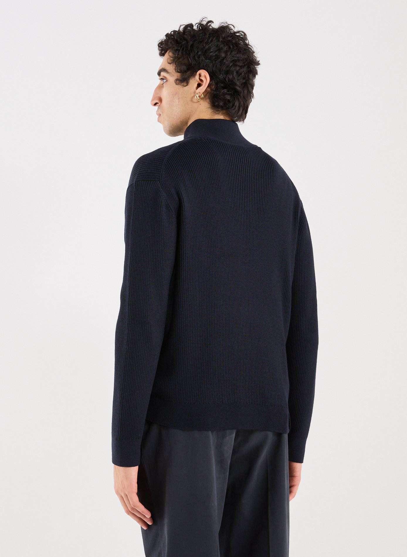 Ribbed wool and cotton blend vest ARMANI EXCHANGE Blue